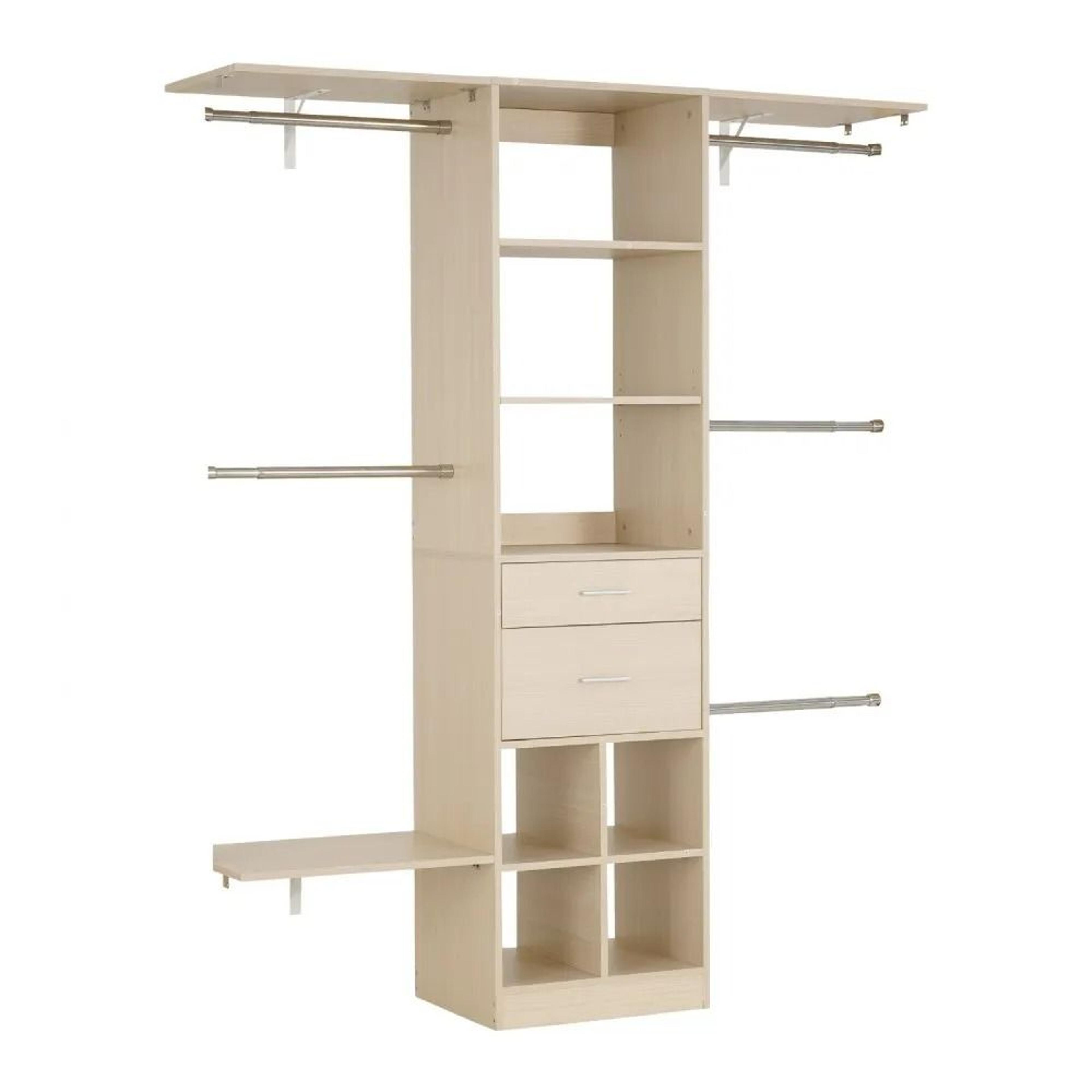 Adjustable Wooden Closet System With Drawers Storage Organizer 7