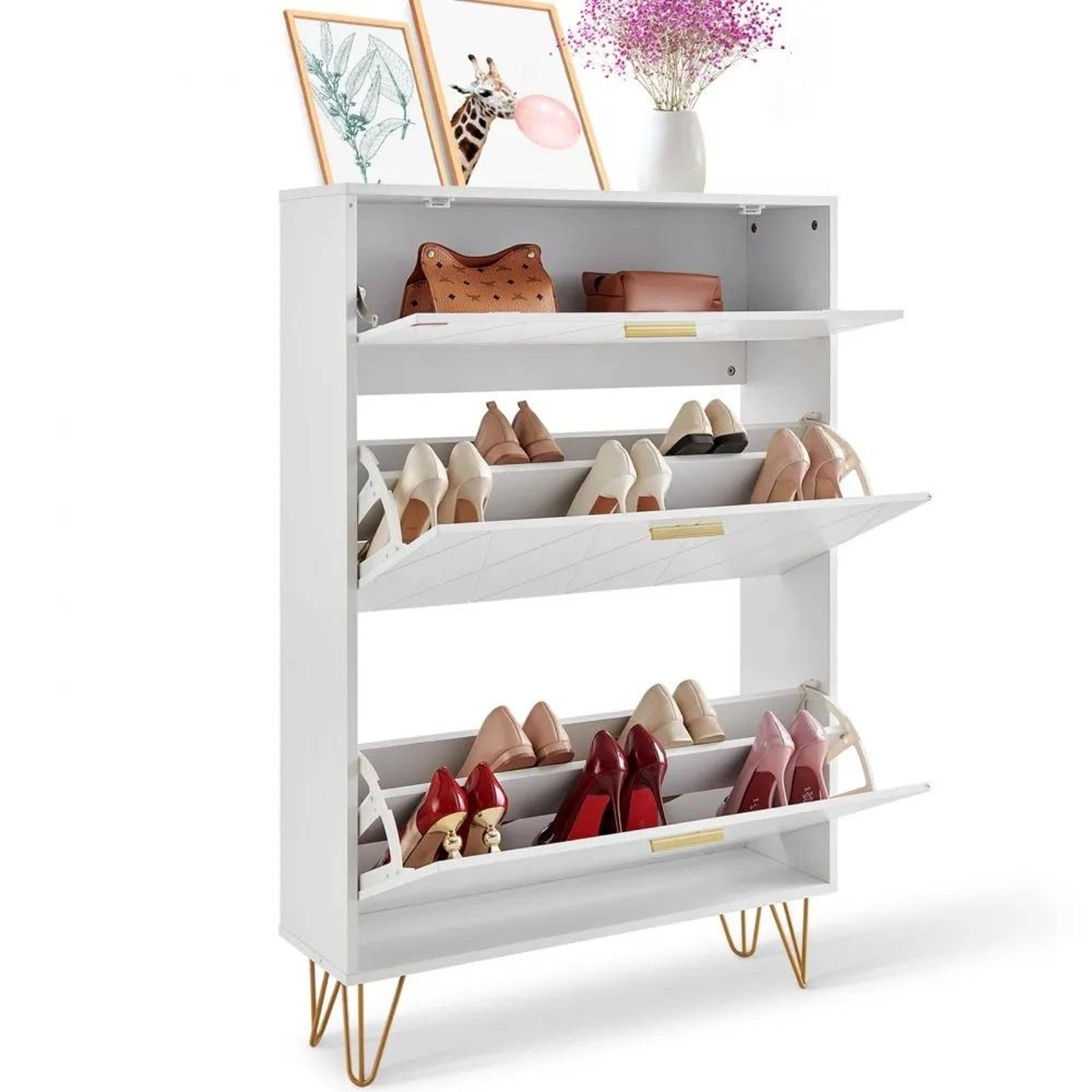 3 flip drawer shoe cabinet stylish entryway shoe storage cabinet organizer