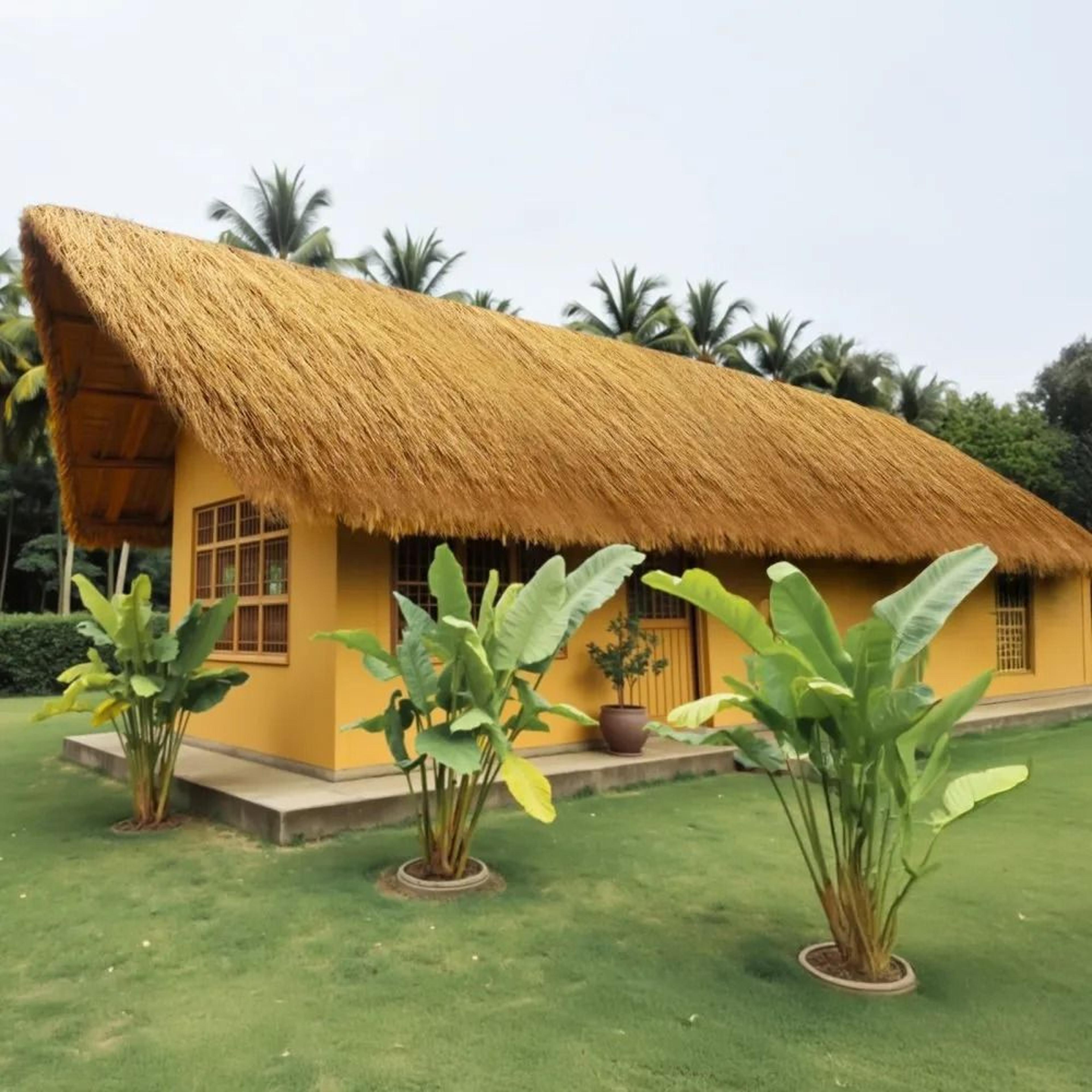 Artificial Thatch Roof Roll Waterproof Tiki Hut Roofing For Tropical Decor 4