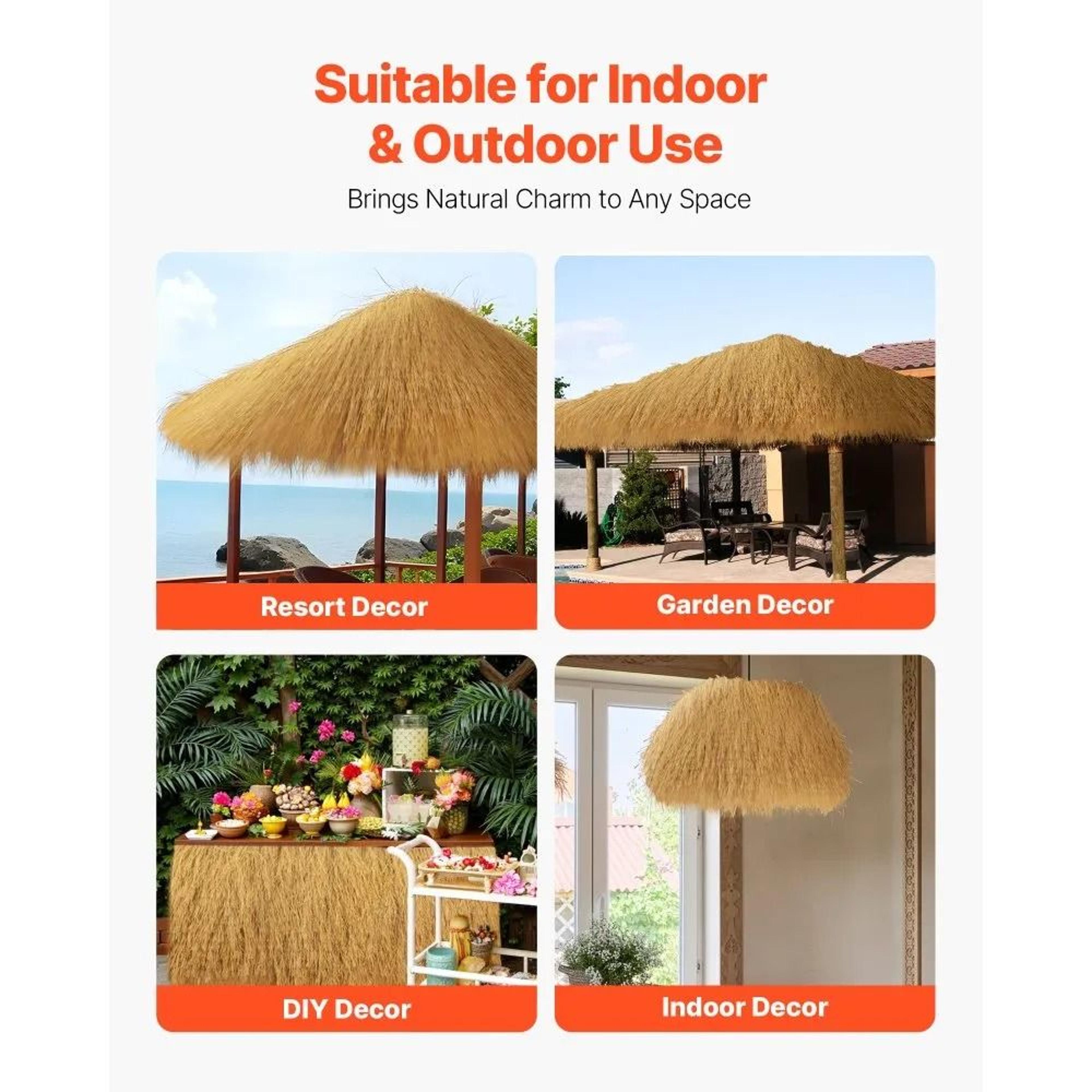 Artificial Thatch Roof Roll Waterproof Tiki Hut Roofing For Tropical Decor 2