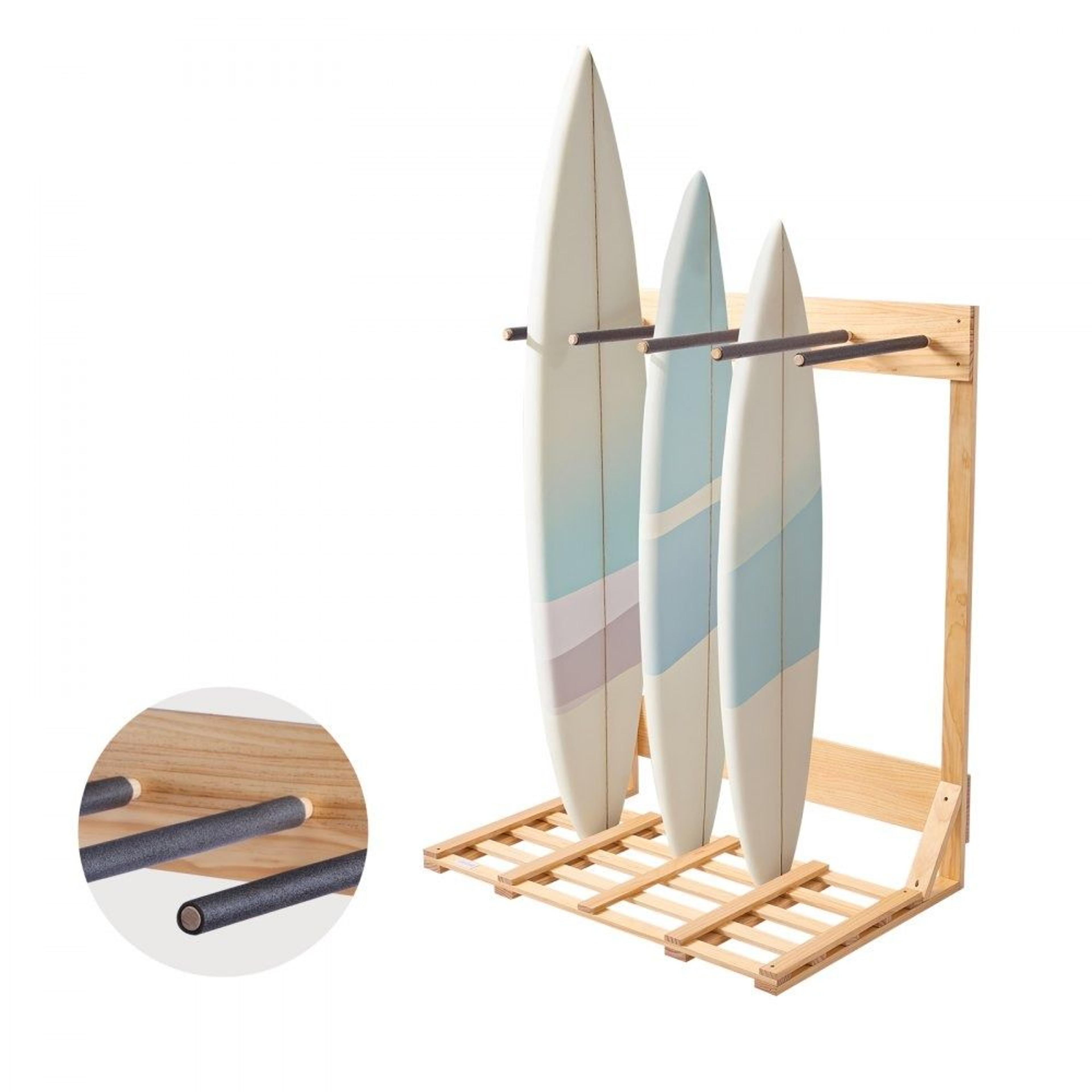 4 tier surfboard rack wooden surfboard storage stand for boards