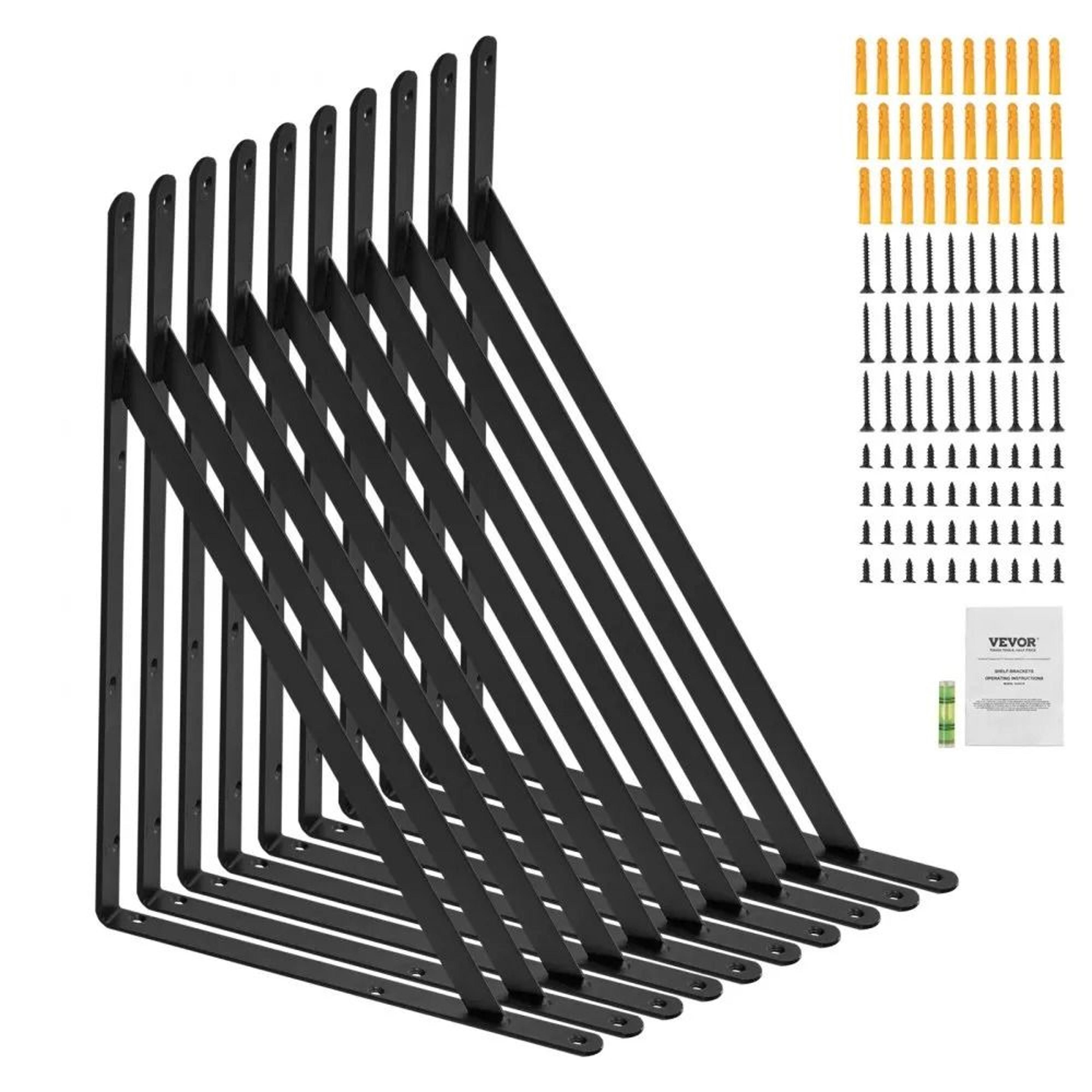 heavy duty shelf brackets 12 x 8 in steel floating shelf brackets 10 pack
