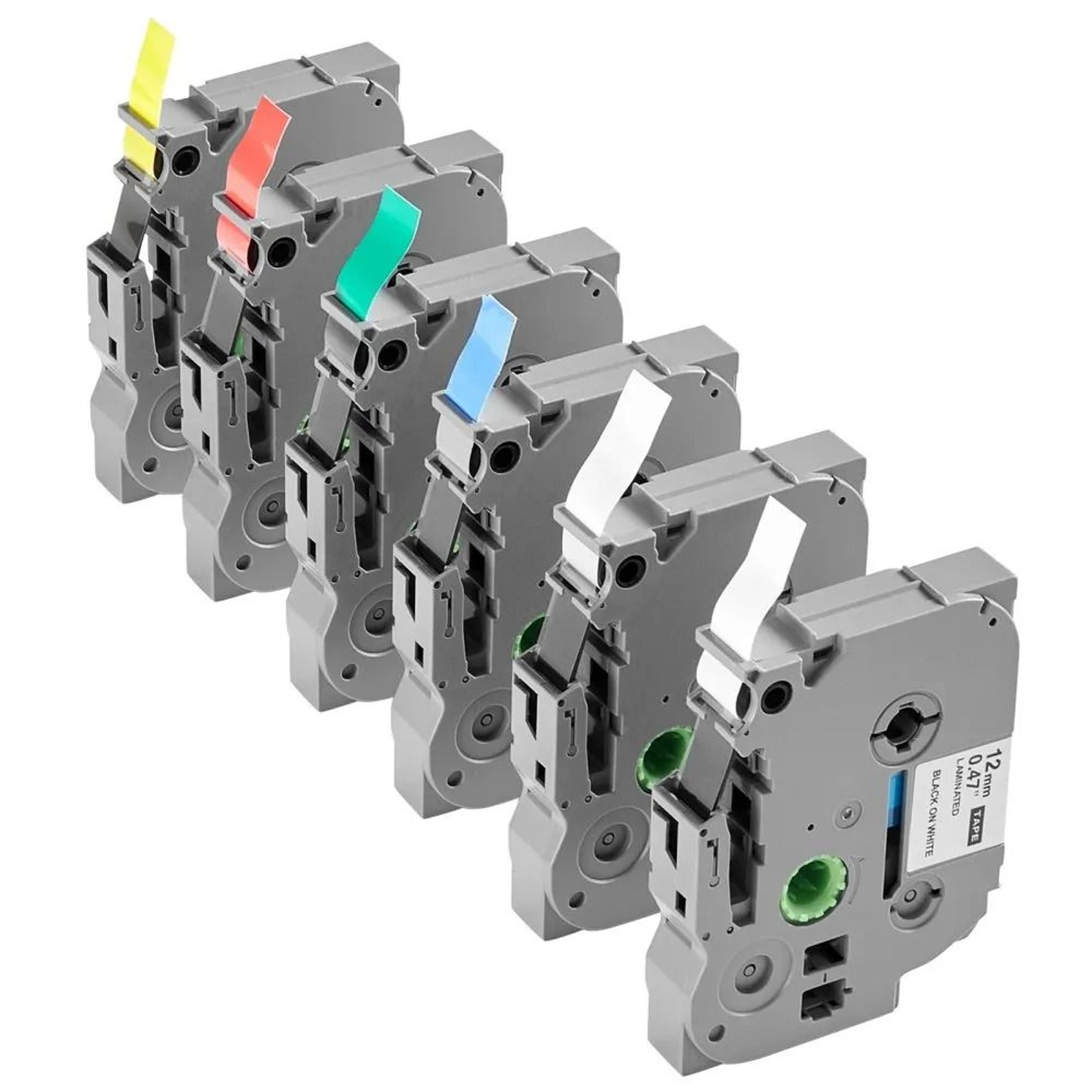 label maker tape 6 pack 12mm colored refills compatible with brother p touch