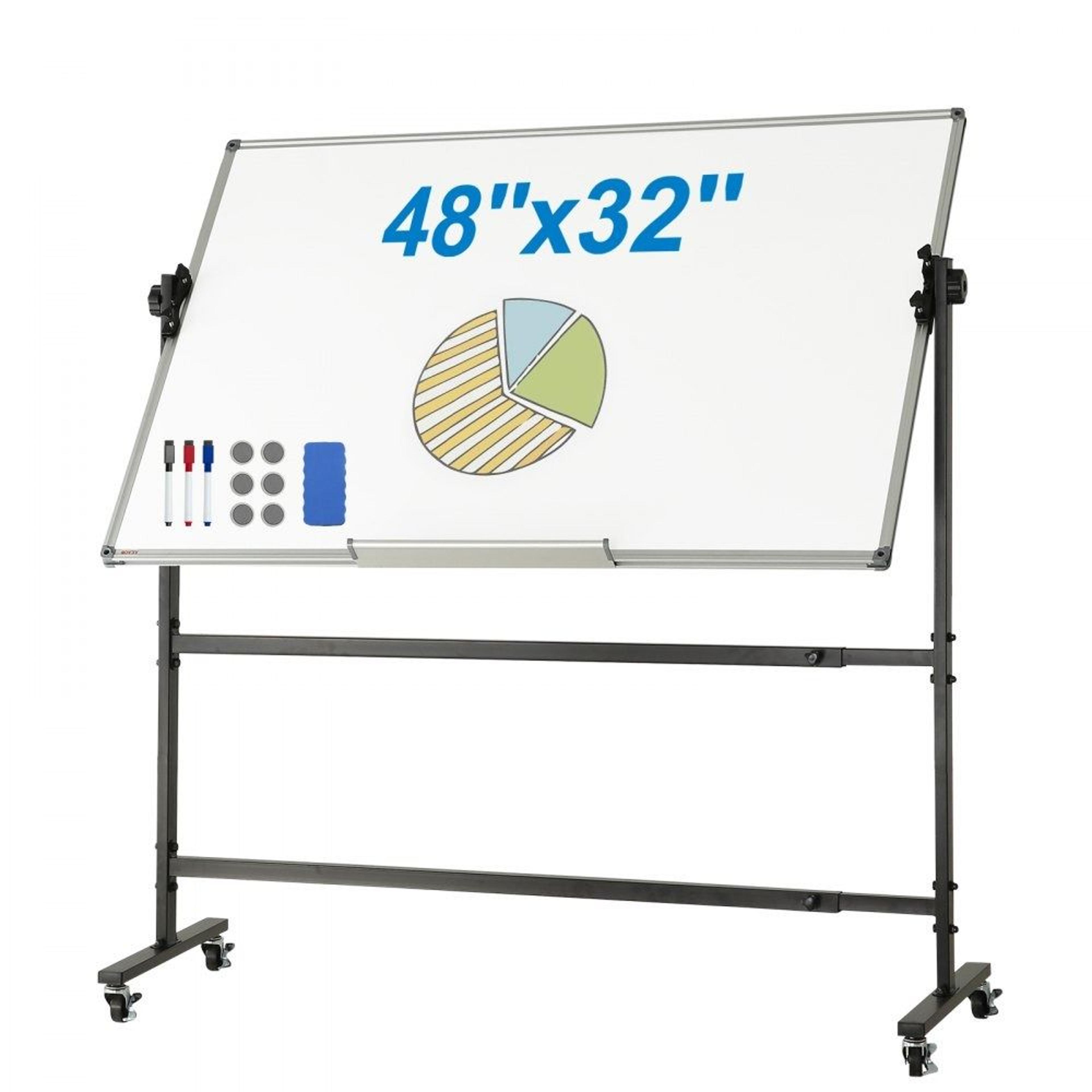rolling whiteboard 48x32 double sided magnetic mobile board
