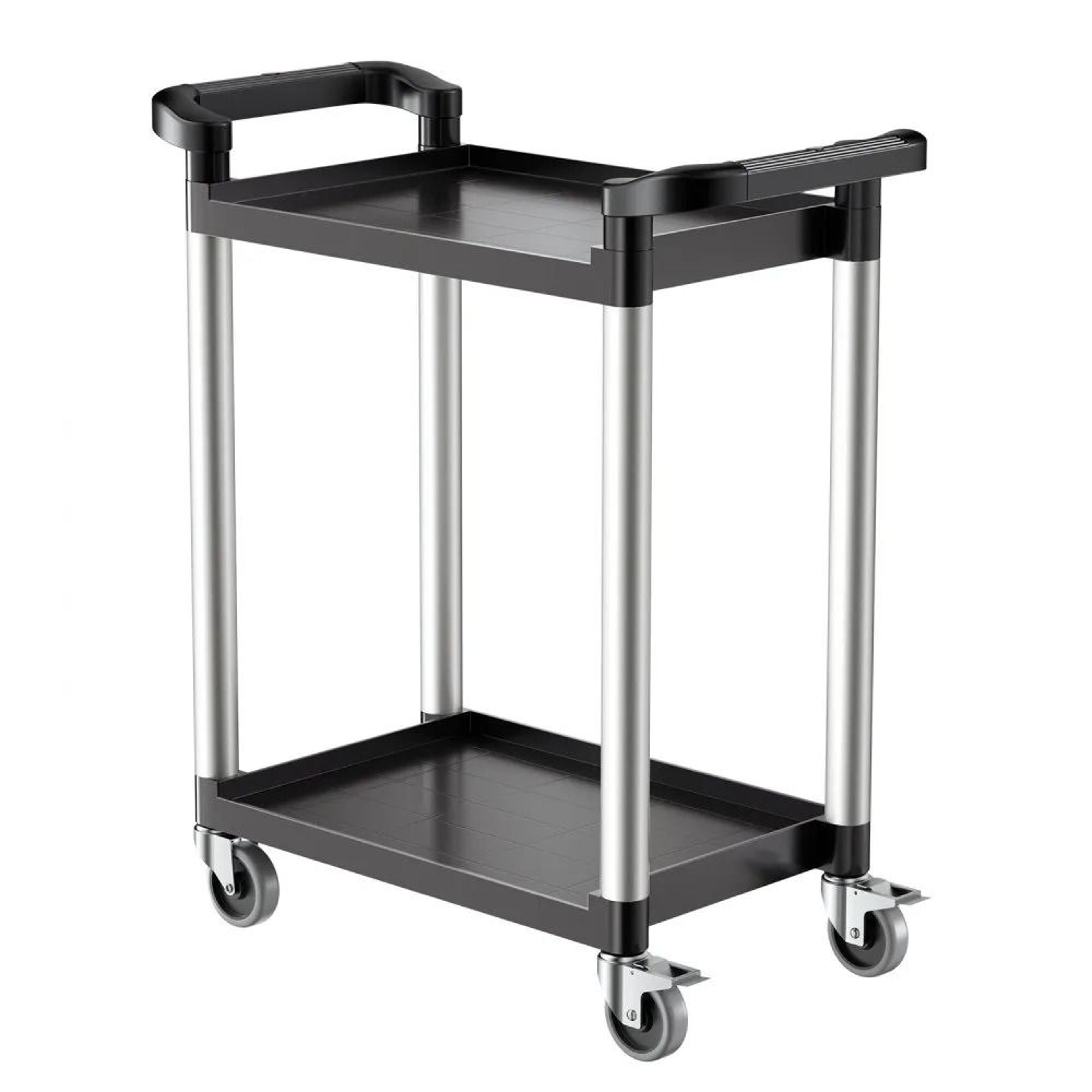 heavy duty rolling utility cart 300 lbs 2 tier service cart with wheels