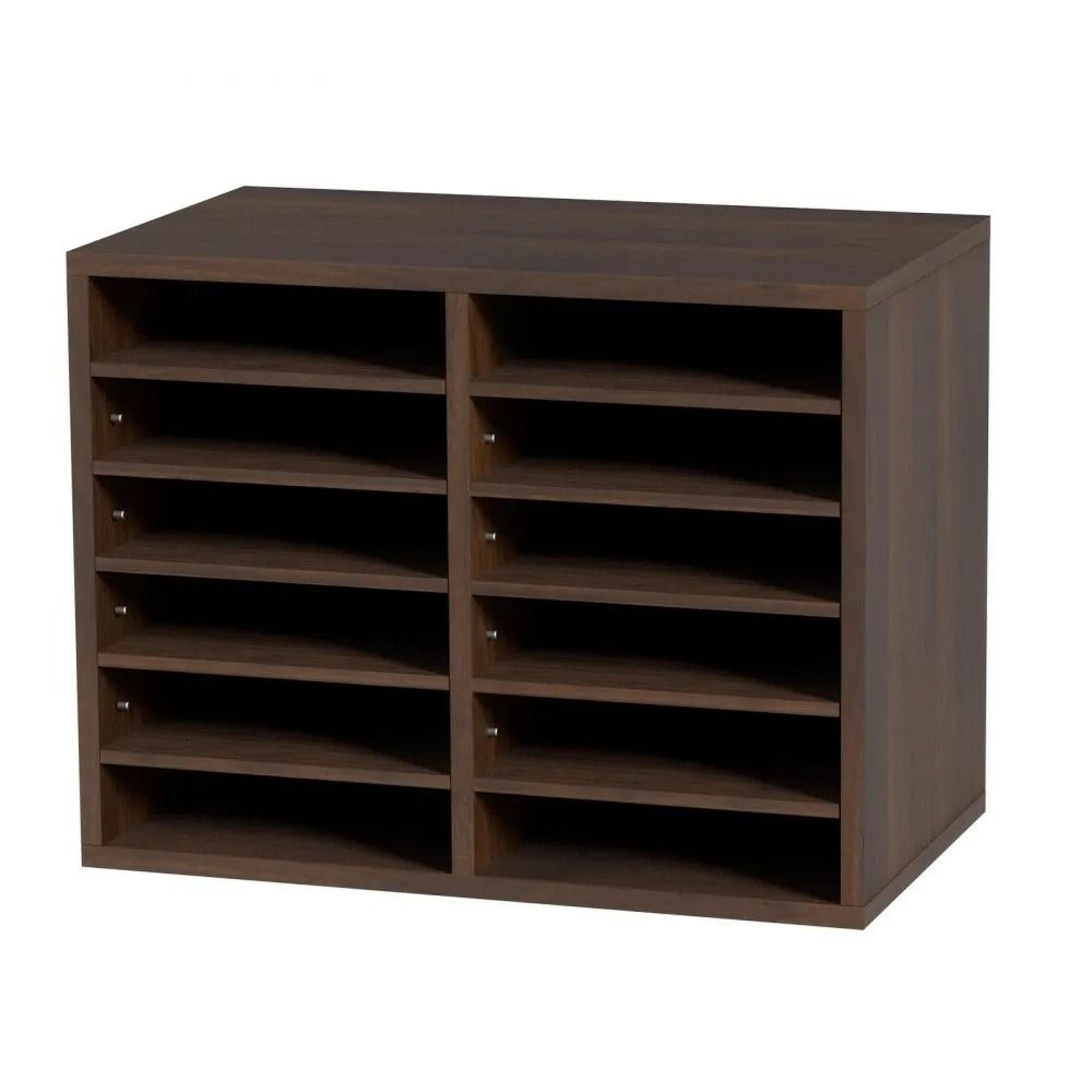 Literature Organizer 12 Compartments Wood File Sorter For Office And Classroom Storage 7