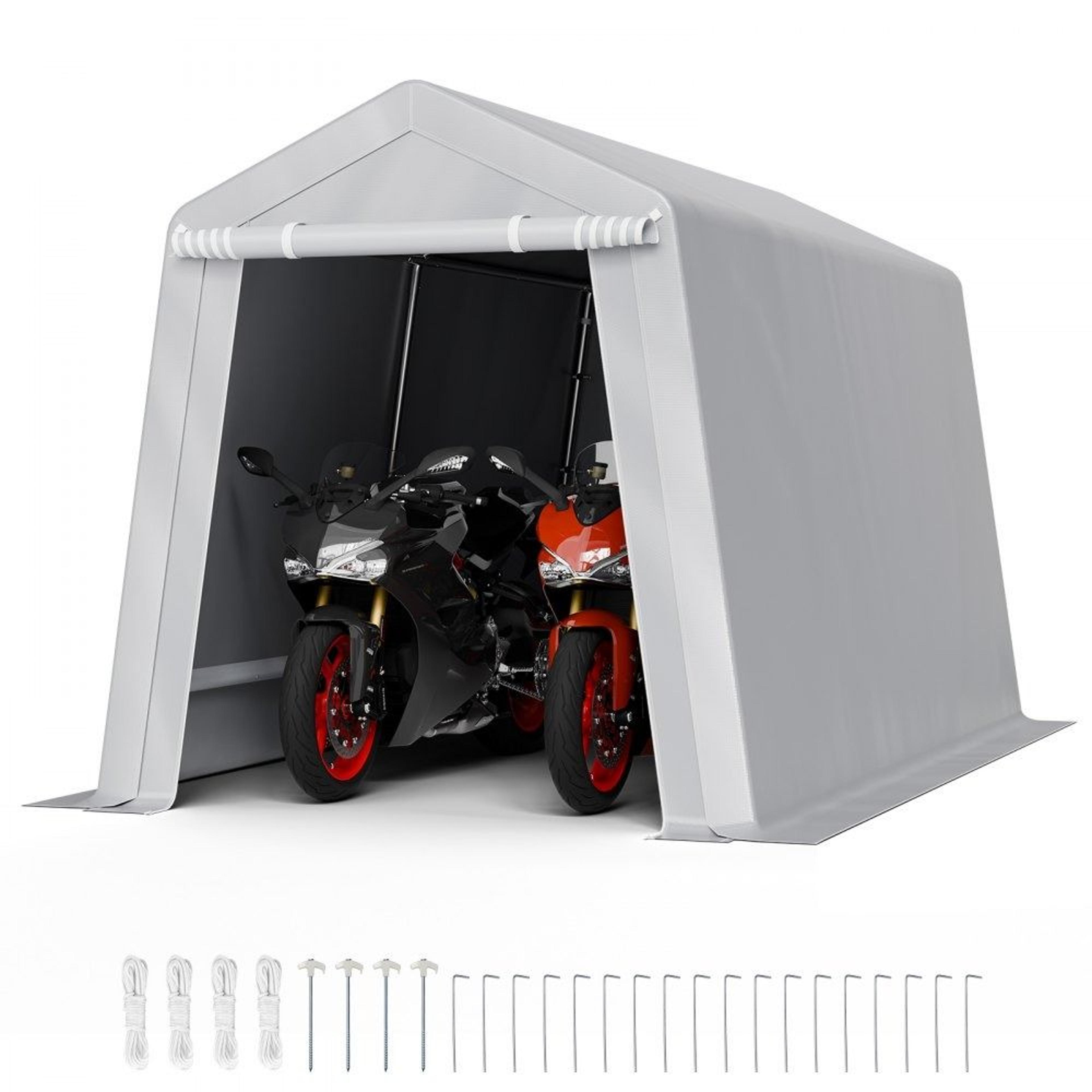 7x12 ft outdoor storage shed portable weatherproof storage shelter with roll up door
