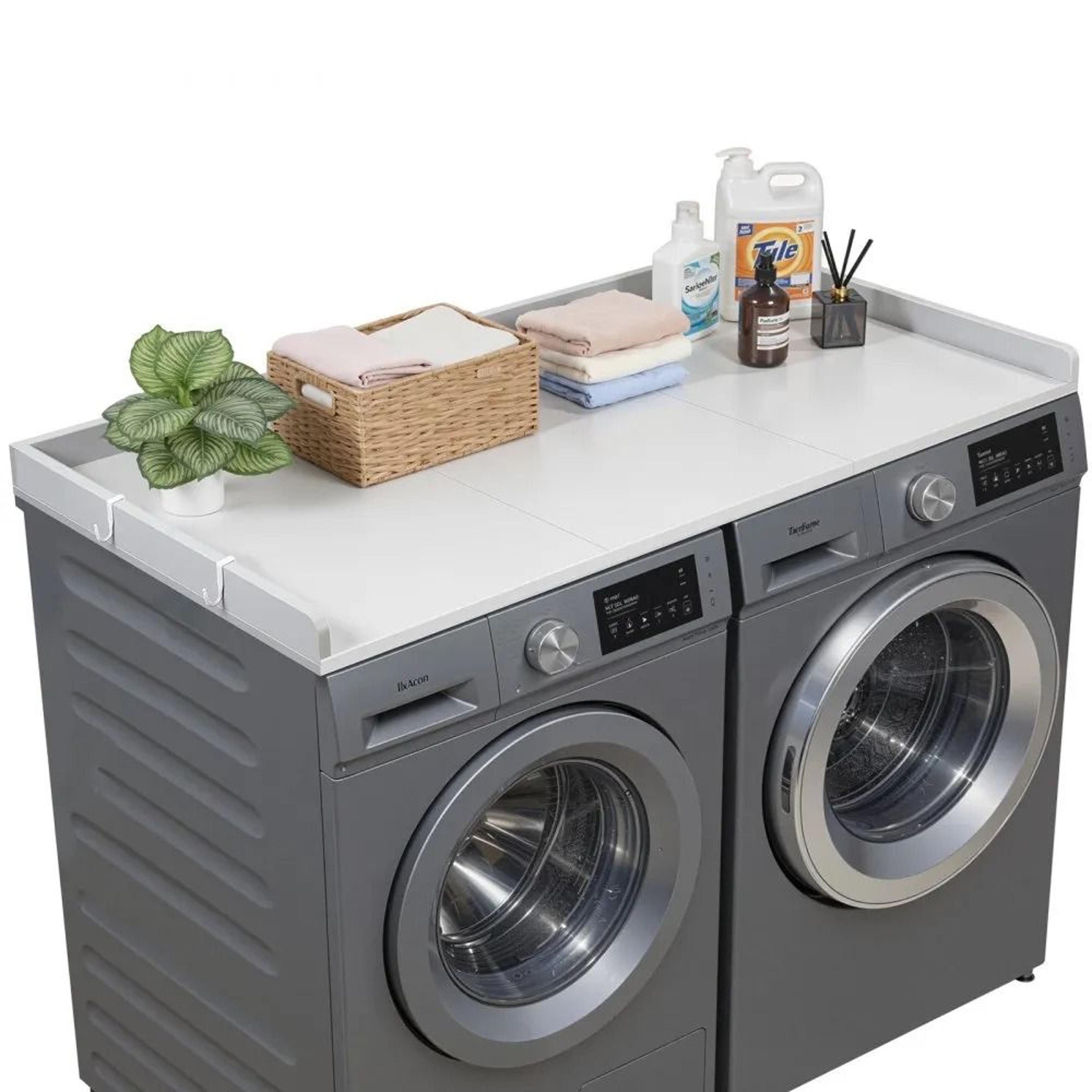washer dryer countertop 54 inch wooden laundry room storage topper gray