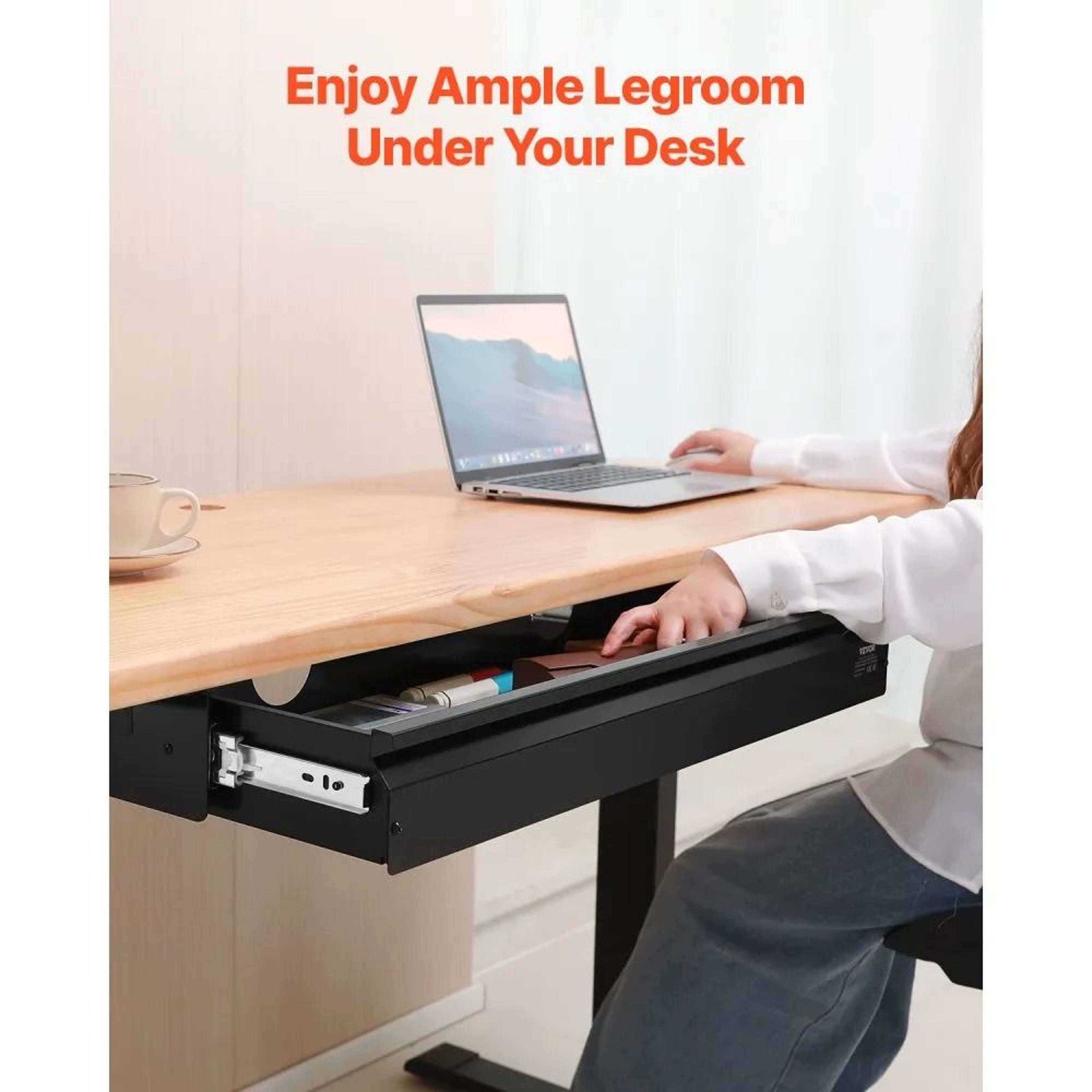 33 Inch Under Desk Drawer Organizer Slide Out Hidden Storage Drawer 3