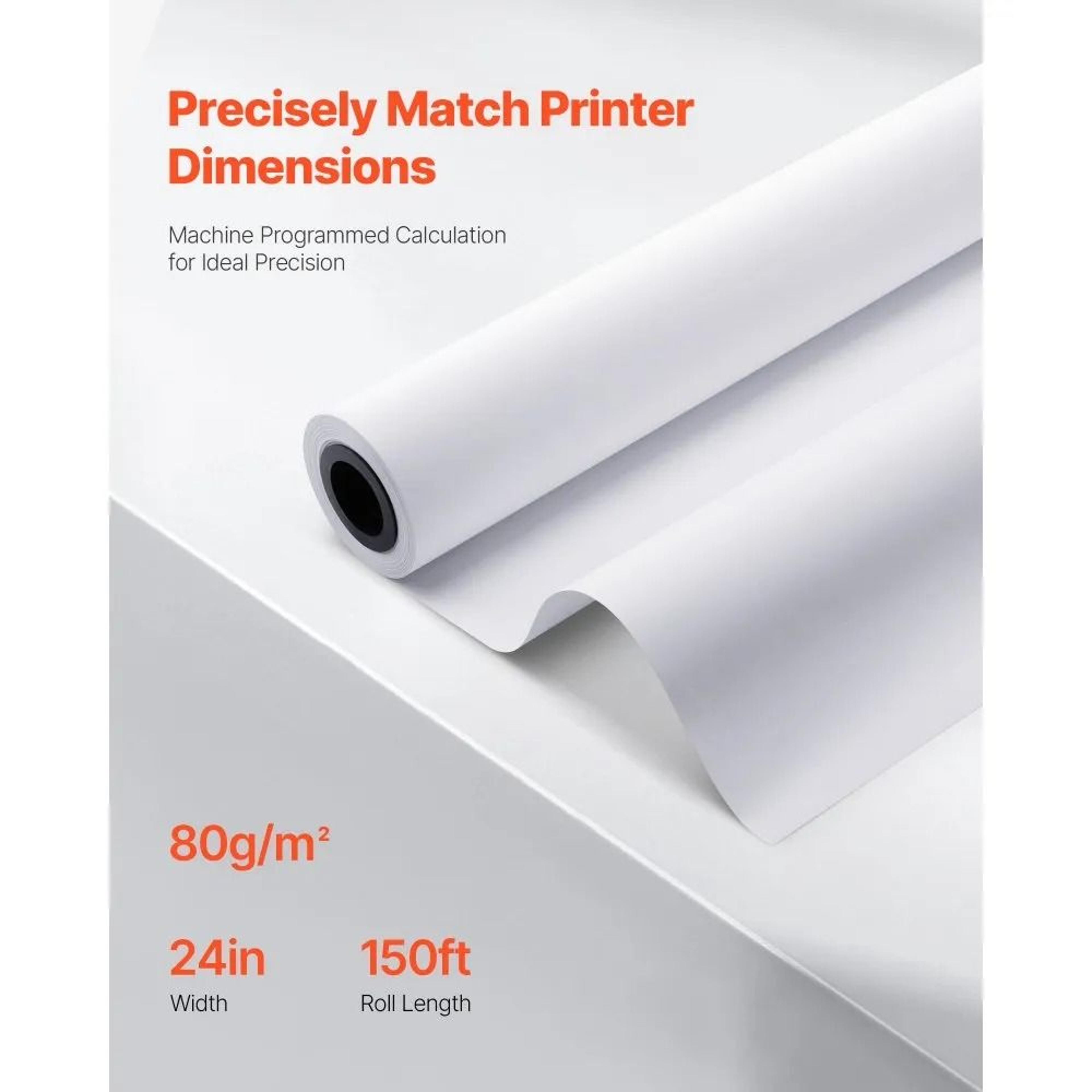 24 Inch Wide Format Paper Roll 8 Pack CAD Bond Paper For Plotter Printers 5