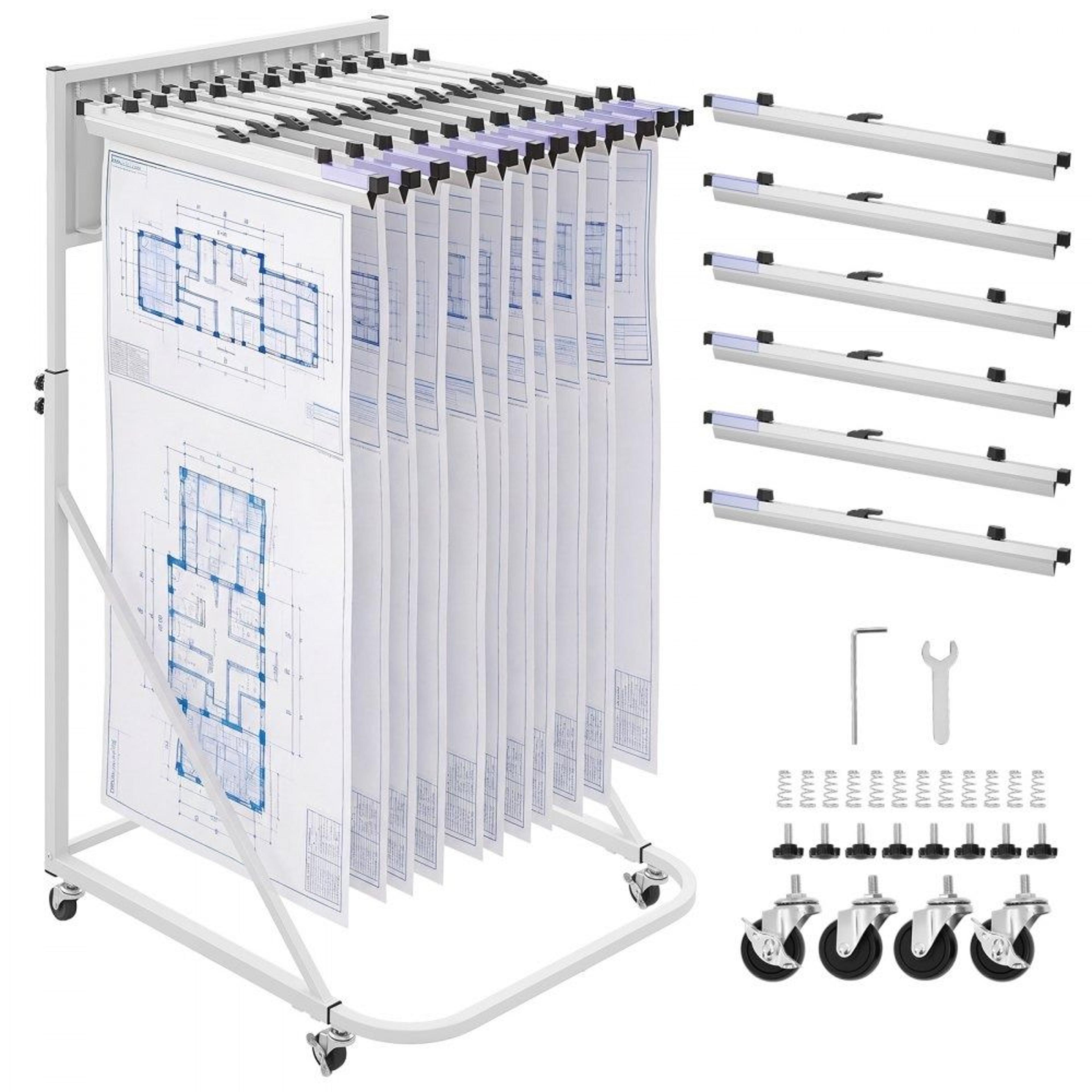 mobile blueprint storage rack adjustable steel blueprint holder organizer
