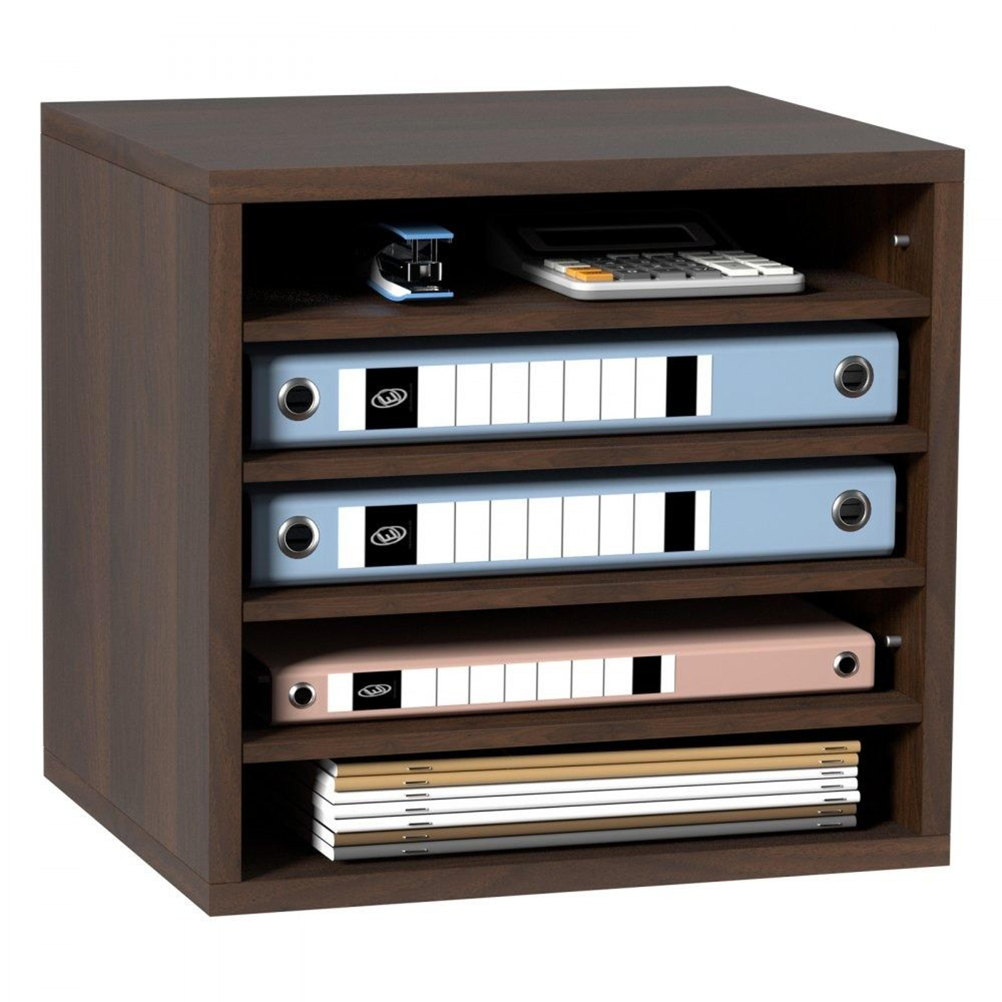 5 compartment literature organizer wood file sorter with adjustable shelves