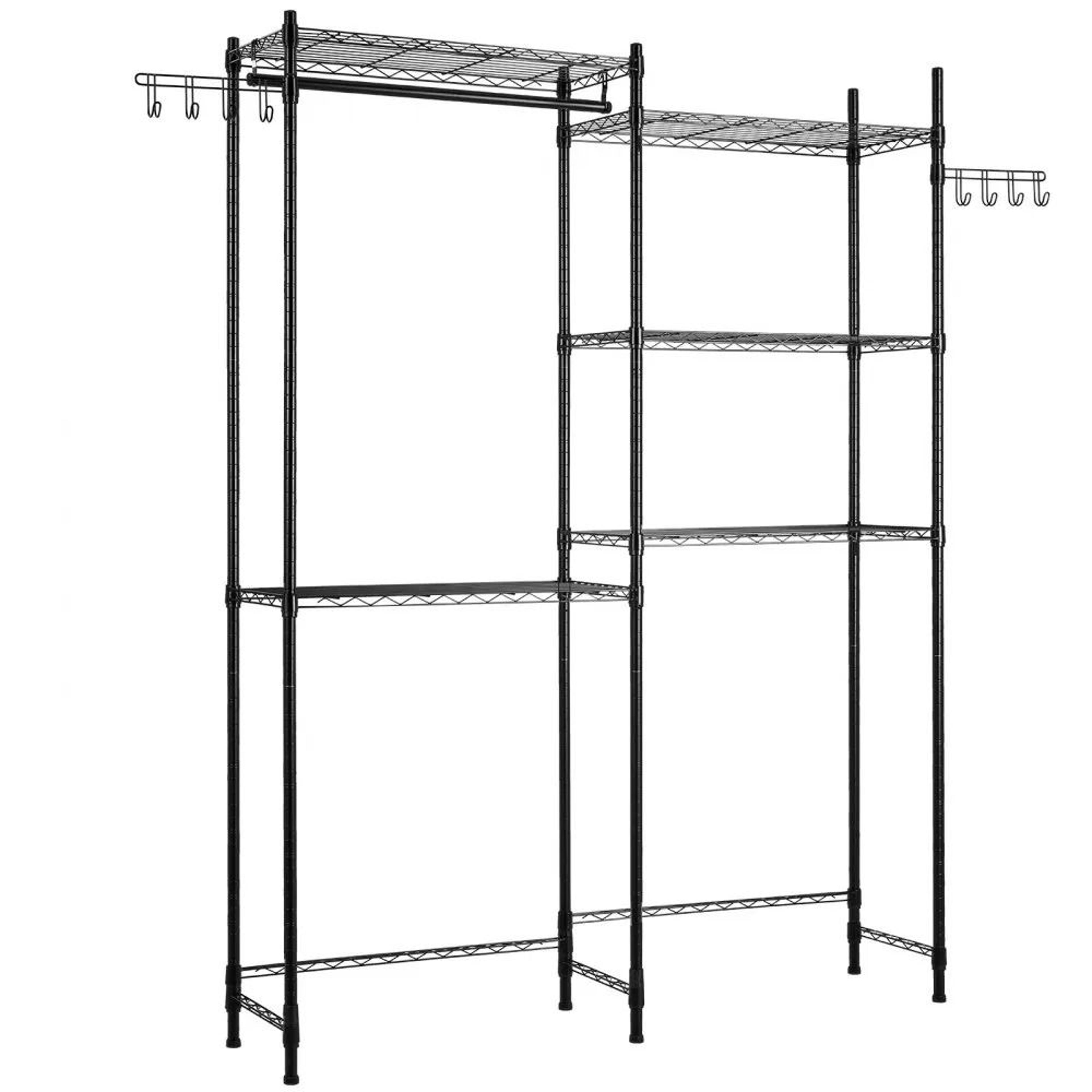 Over Washer Dryer Storage Shelf 5 Tier Laundry Room Organizer With Hanger Rod And Hooks 8