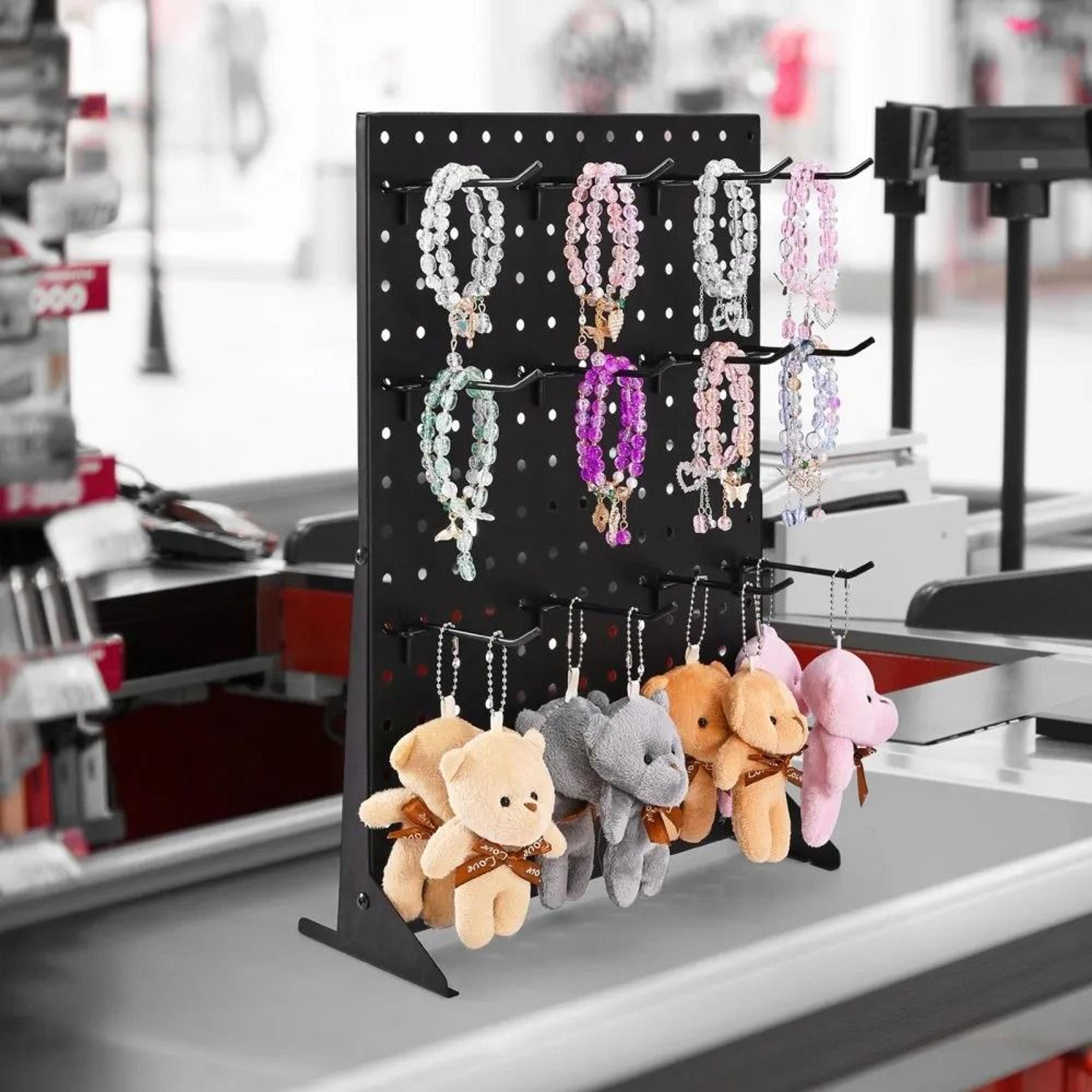 Tabletop Pegboard Display Stand With 15 Hooks For Retail And Tool Organization 6