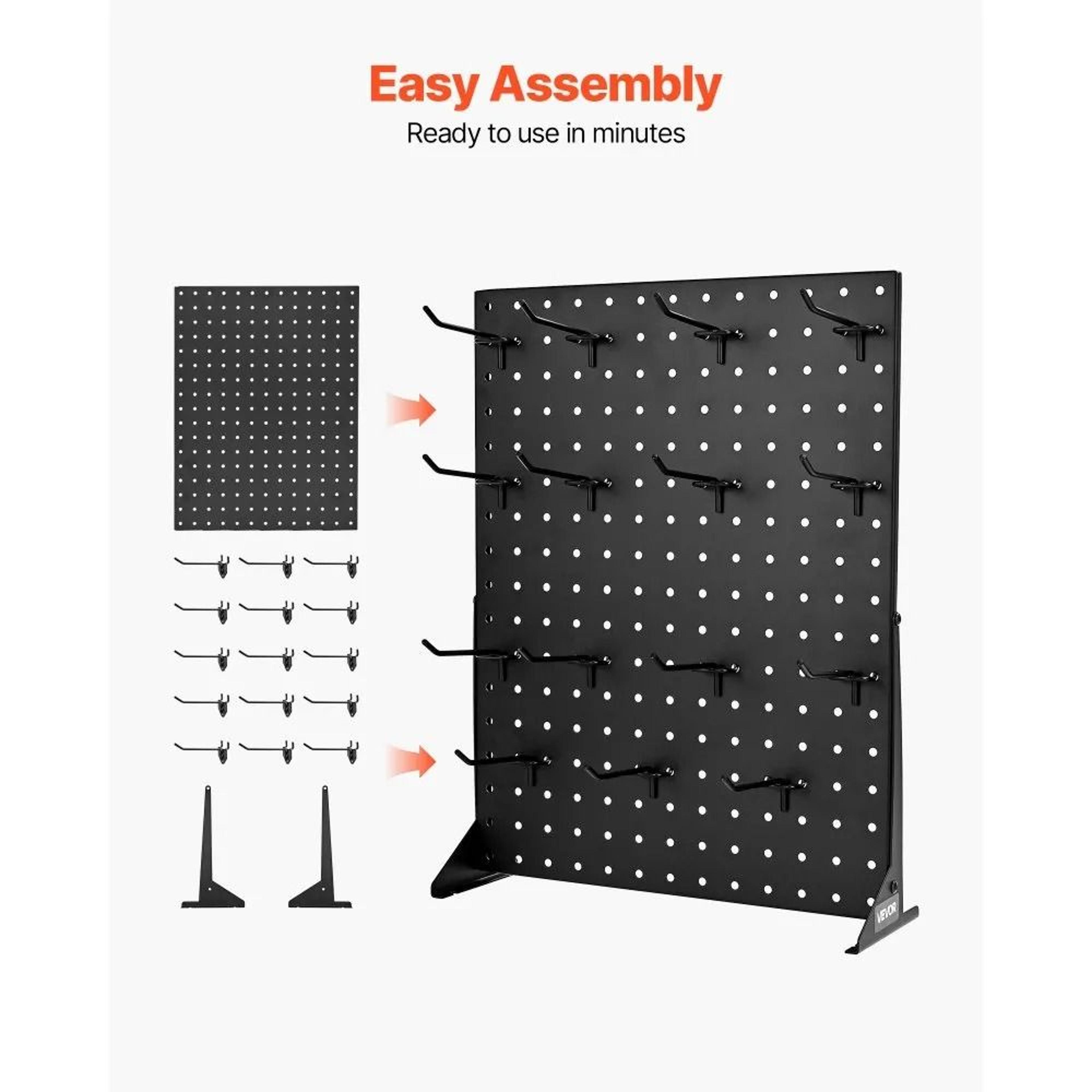 Tabletop Pegboard Display Stand With 15 Hooks For Retail And Tool Organization 4