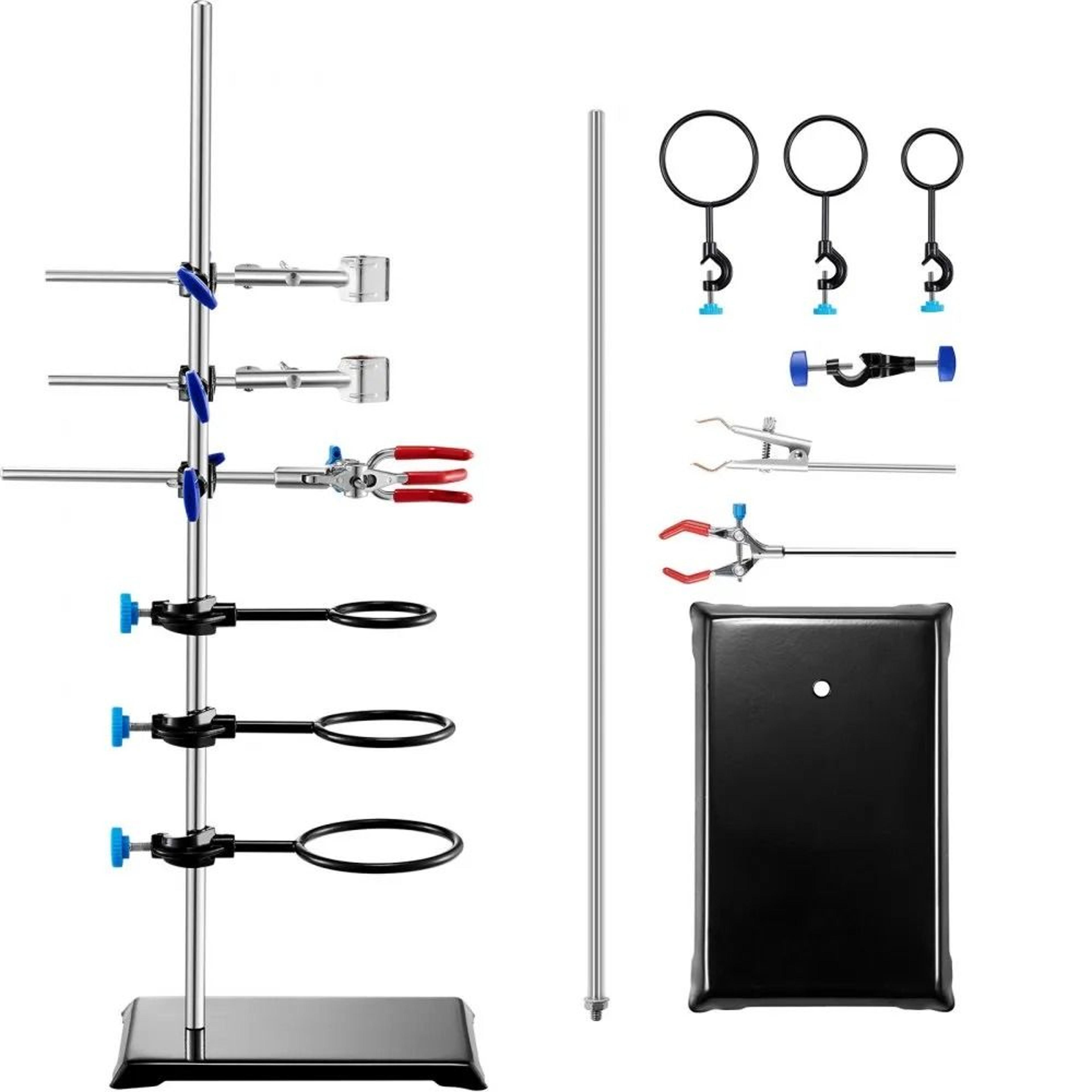 lab stand support set stainless steel retort stand with adjustable clamps