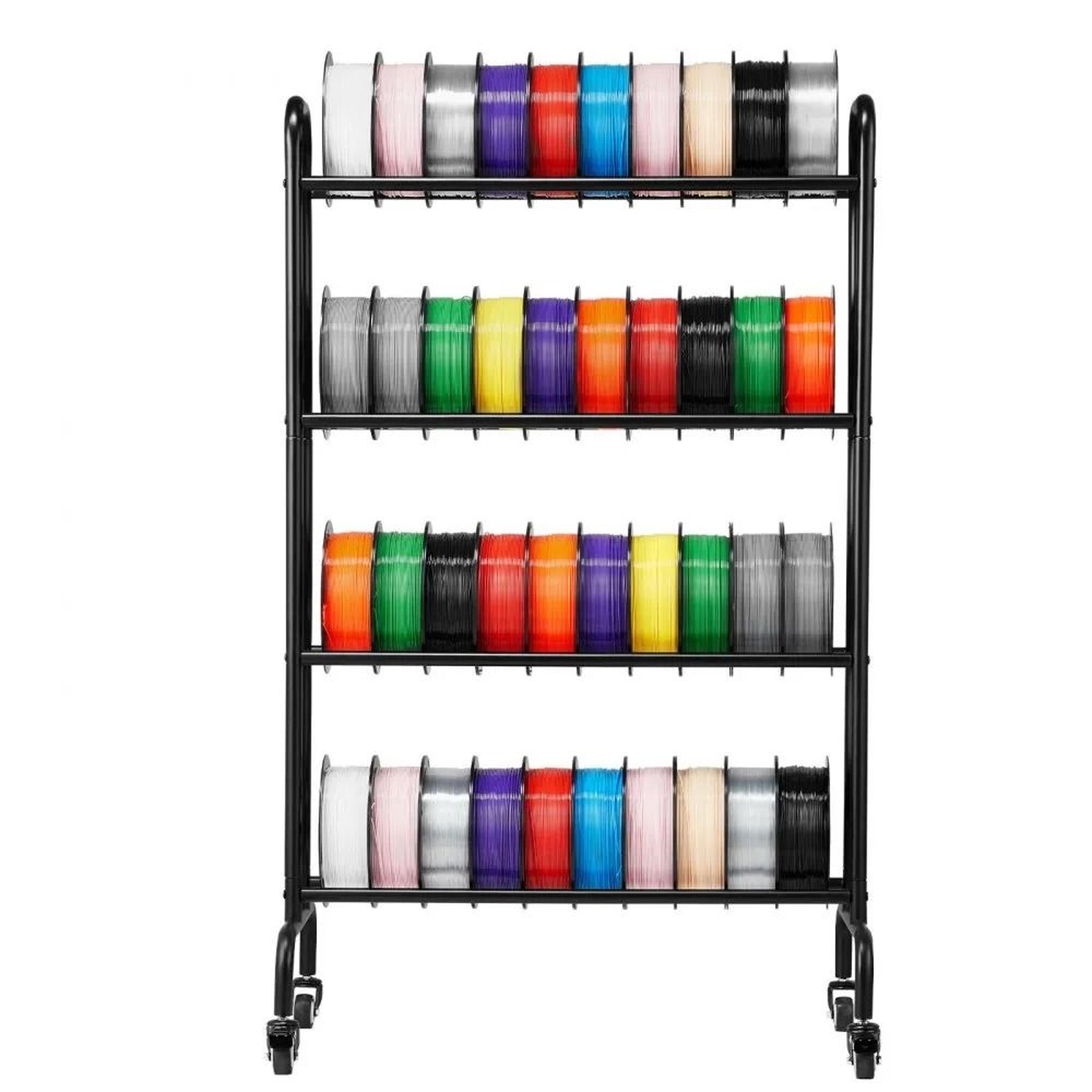 3d printer filament storage rack 4 tier heavy duty spool holder shelf with wheels