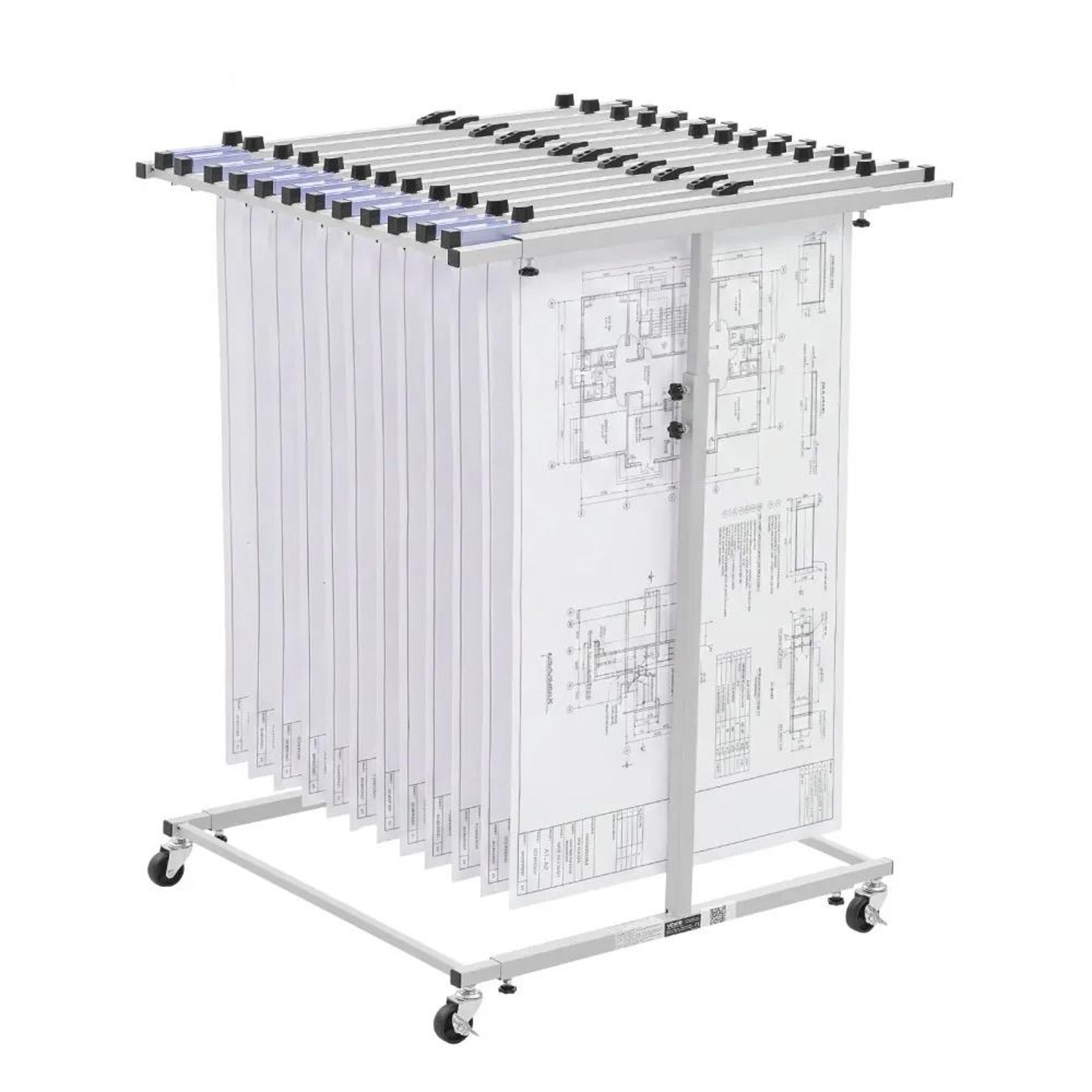 blueprint storage rack steel mobile blueprint holder with wheels adjustable drawing rack organizer