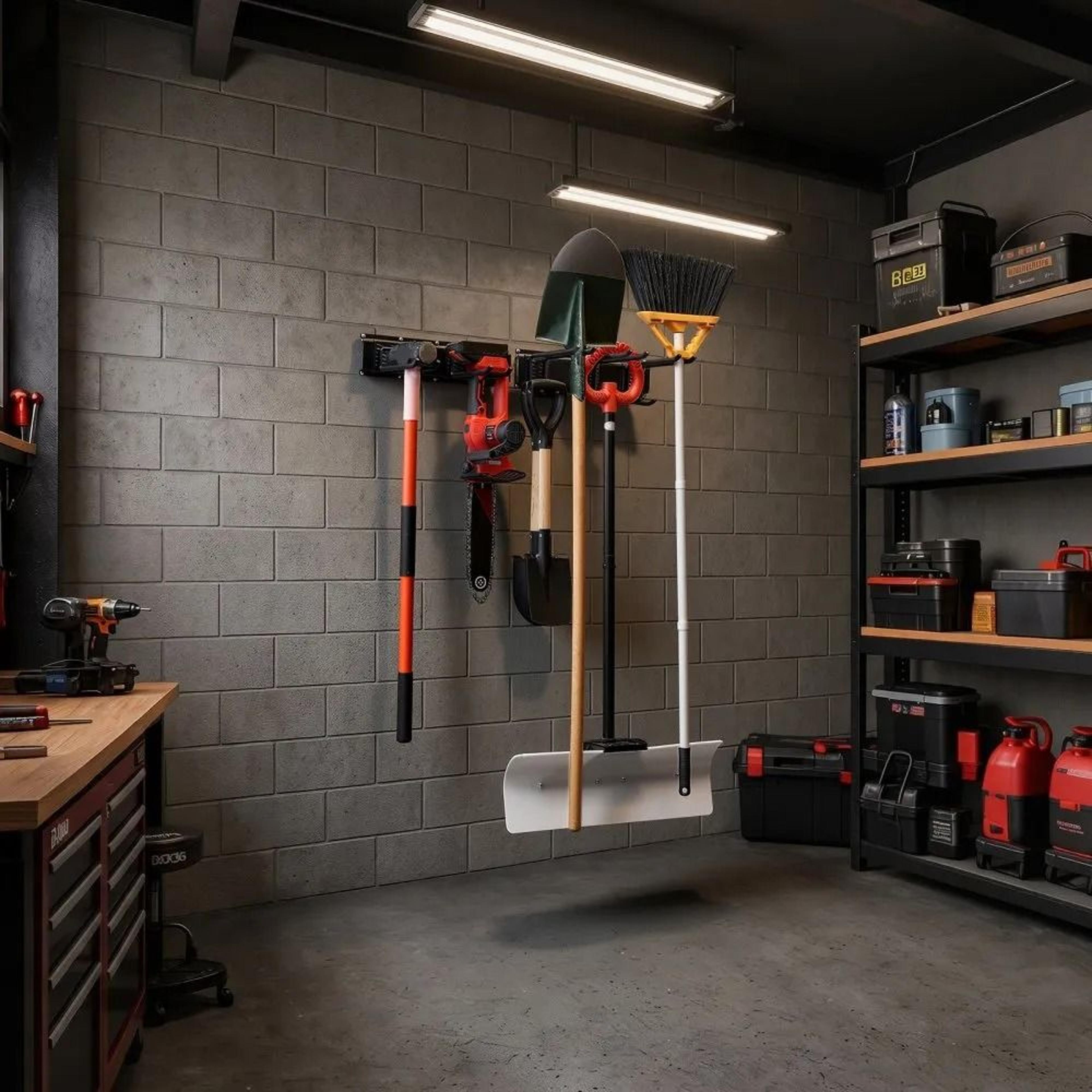 Garage Tool Organizer 400 LBS Wall Mount Garden Tool Rack 6