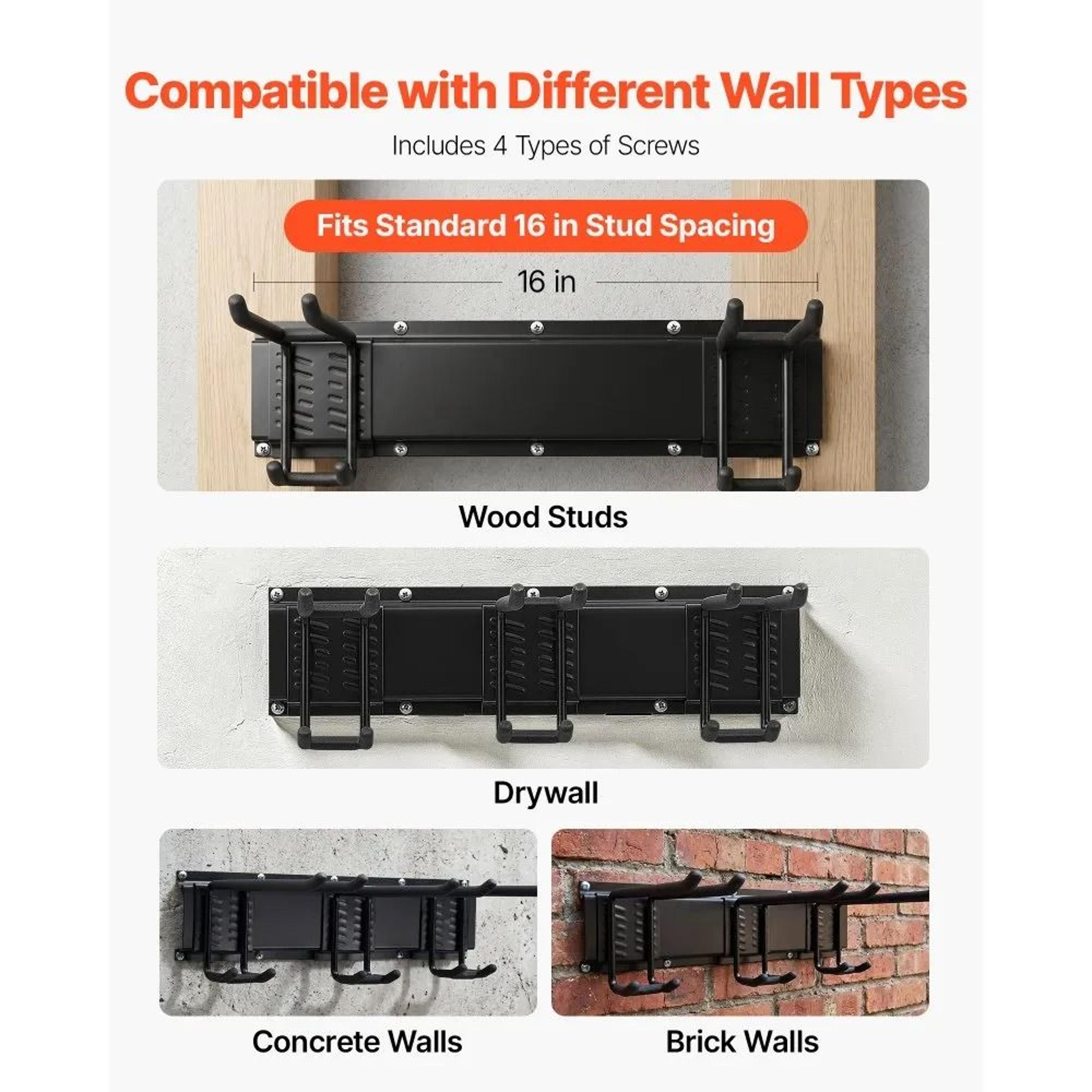 Garage Tool Organizer 400 LBS Wall Mount Garden Tool Rack 2