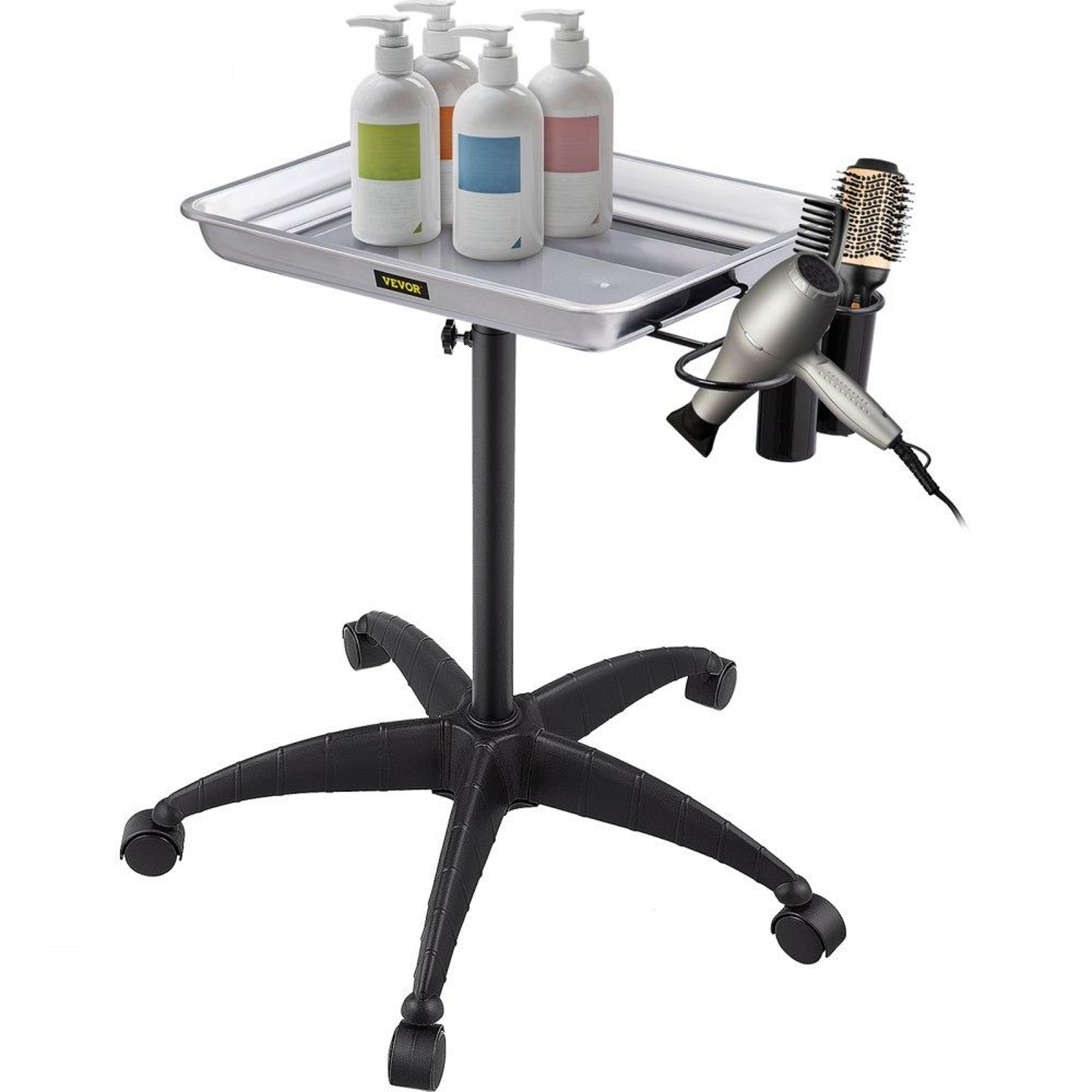rolling salon tray height adjustable stainless steel mobile utility cart
