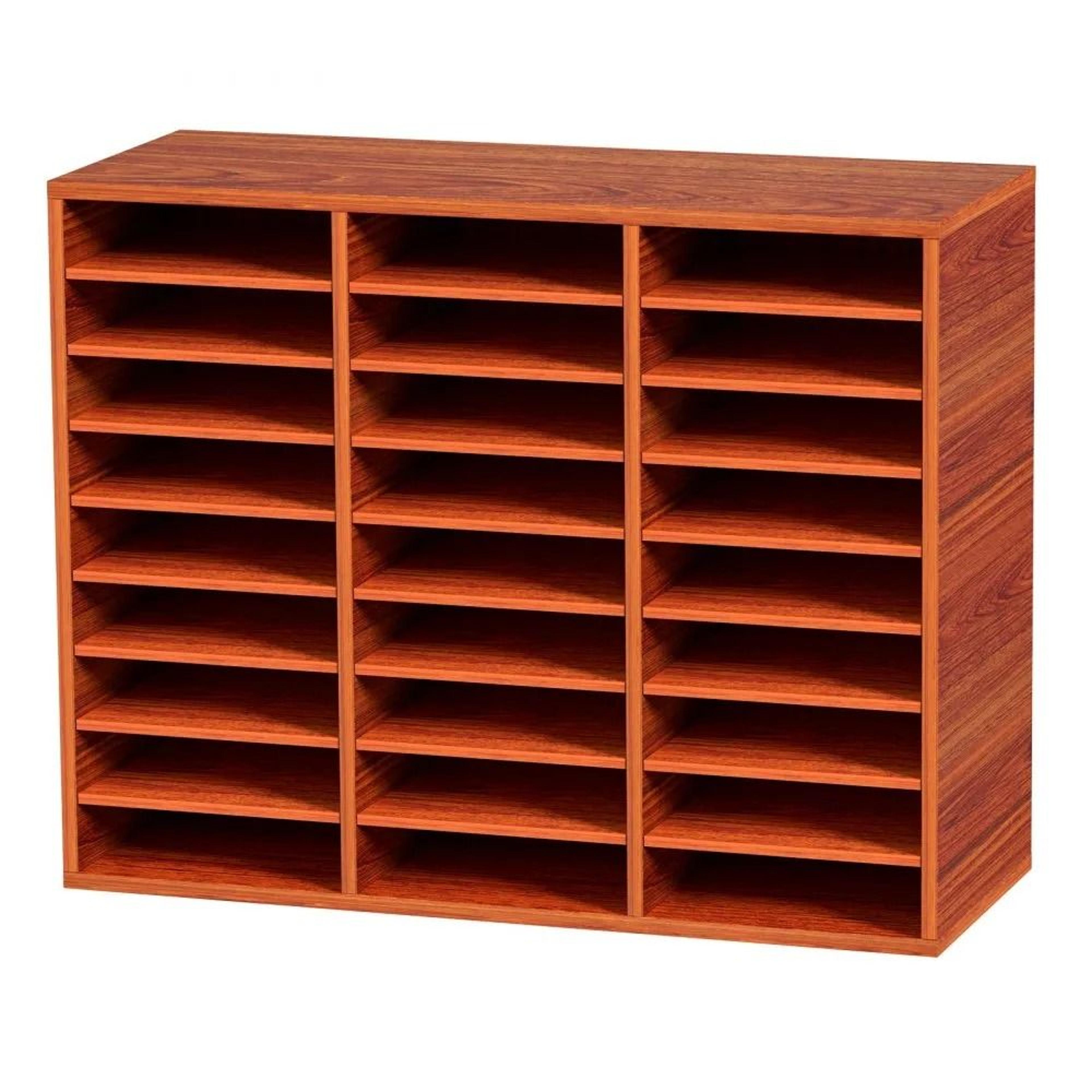 27 Slot Wood Literature Organizer File Organizer With Adjustable Shelves For Office Documents And P 8