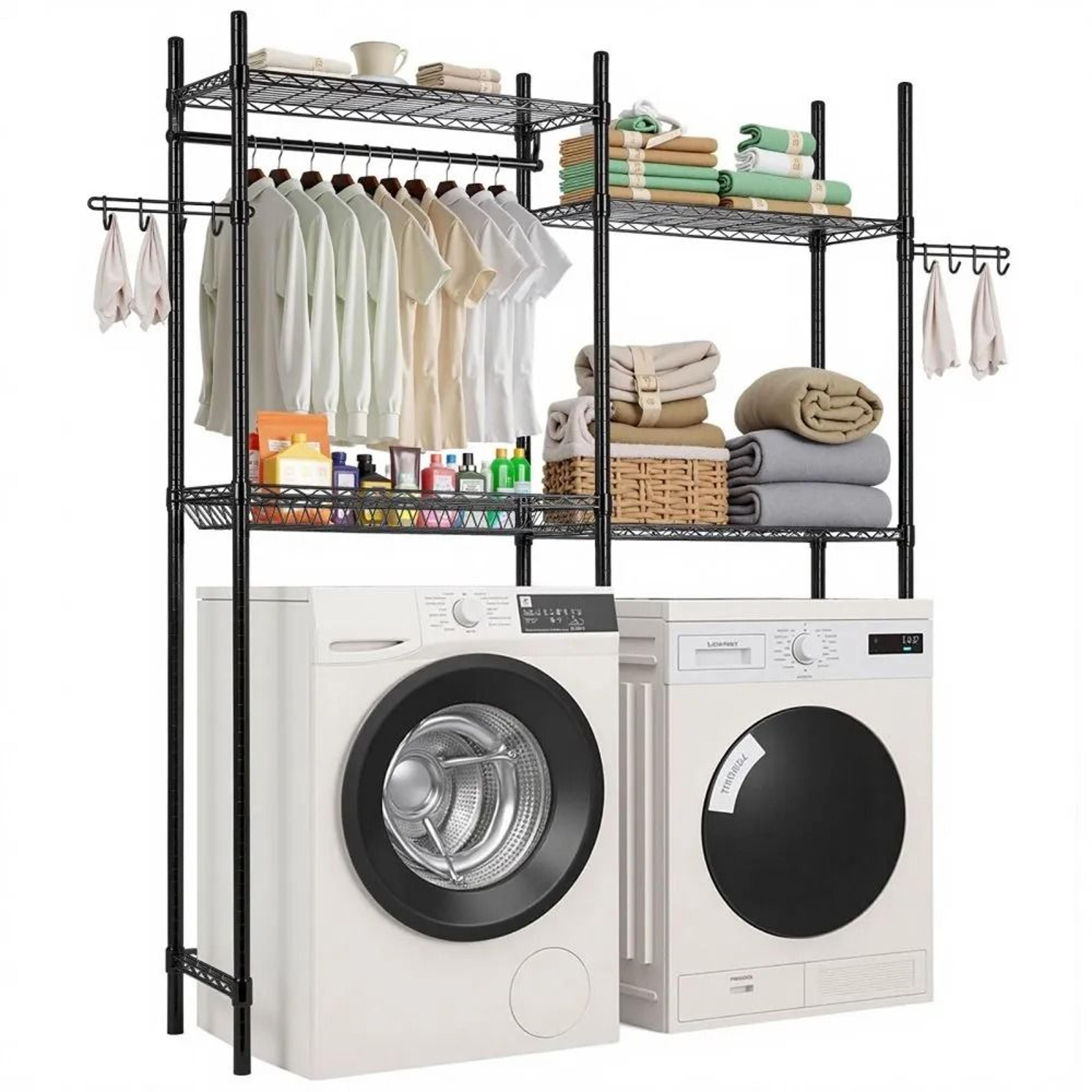 over washer dryer storage shelf 4 tier laundry room organizer rack