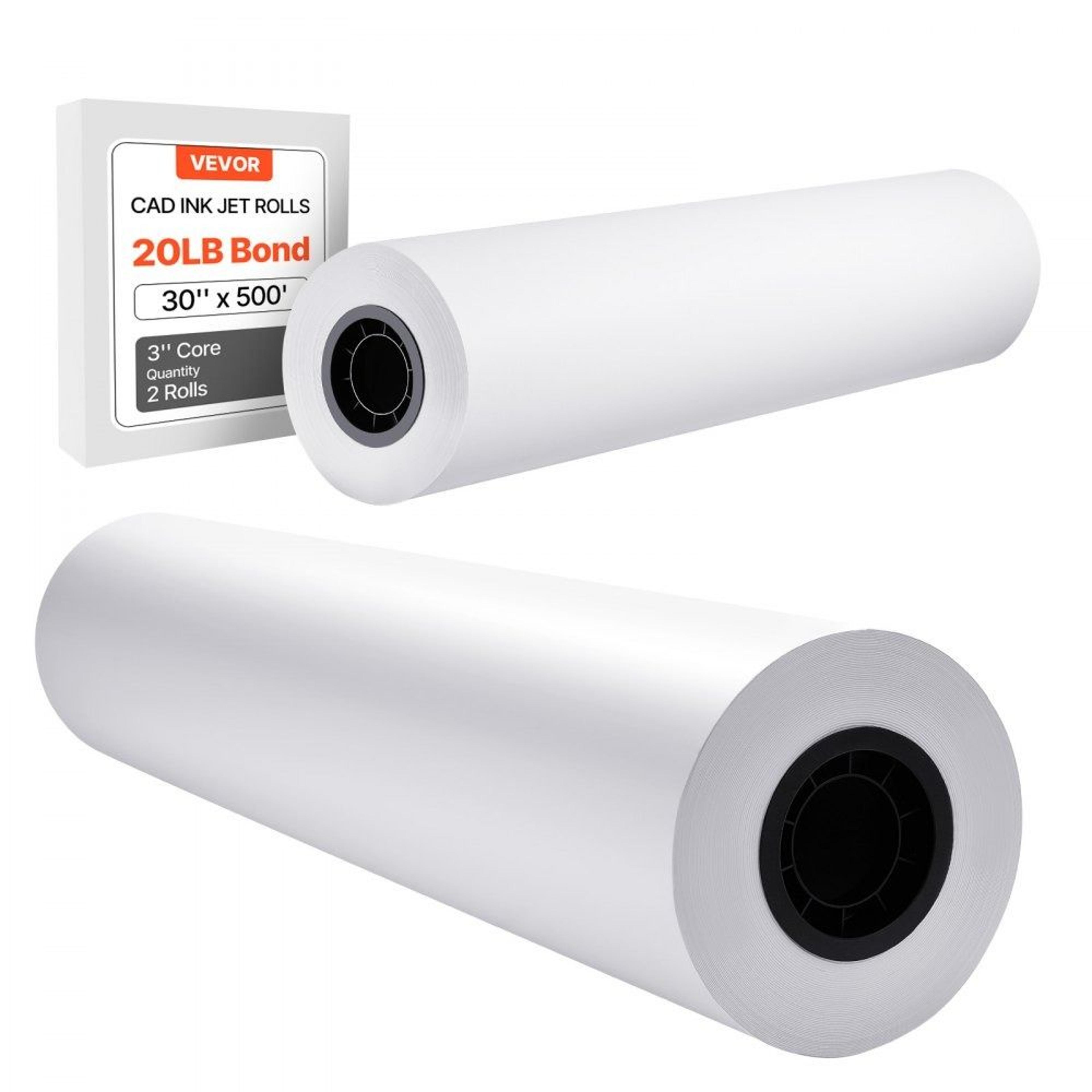 30 inch plotter paper roll 500 ft cad bond paper 2 pack