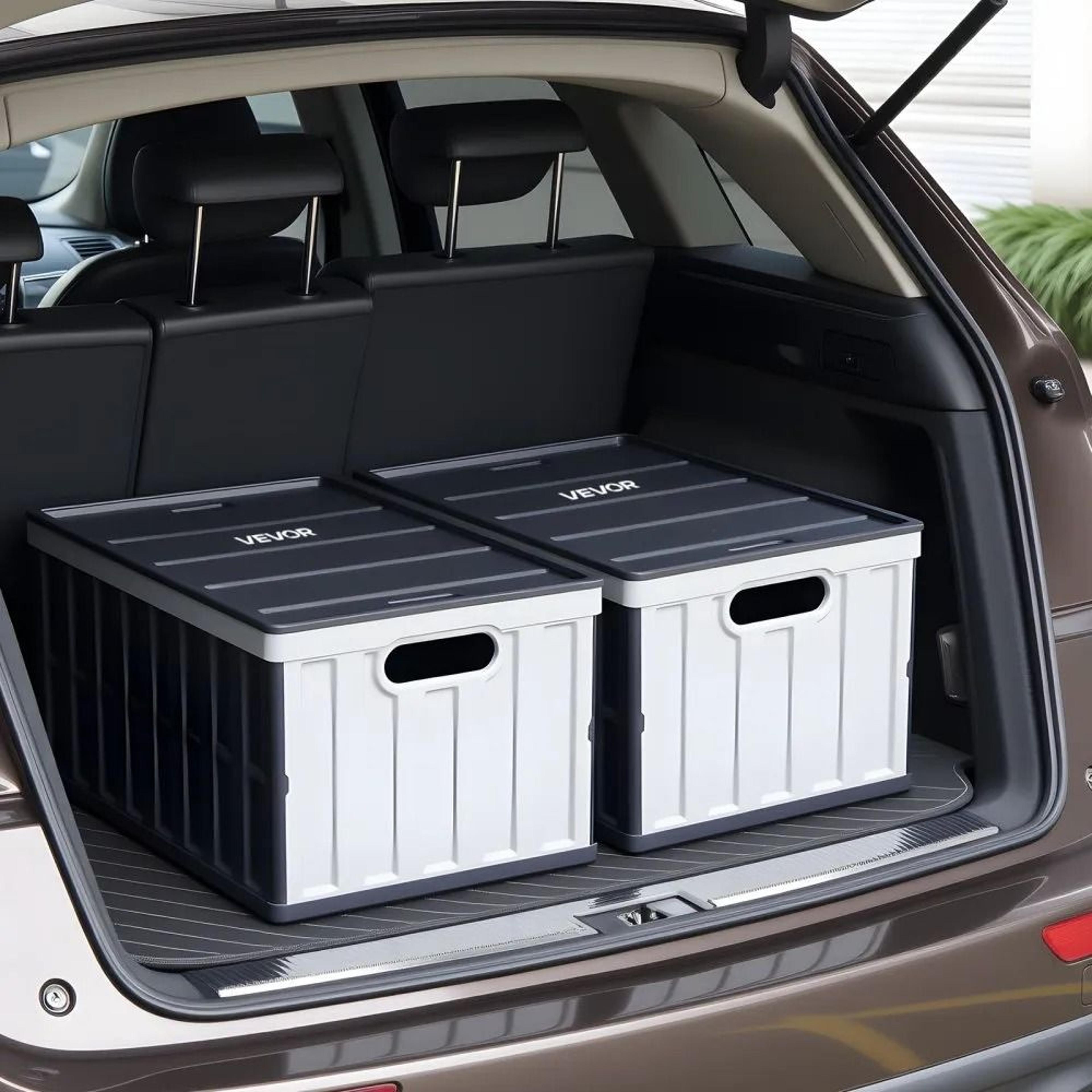 65L Collapsible Storage Bins With Lids Stackable Folding Crates 6
