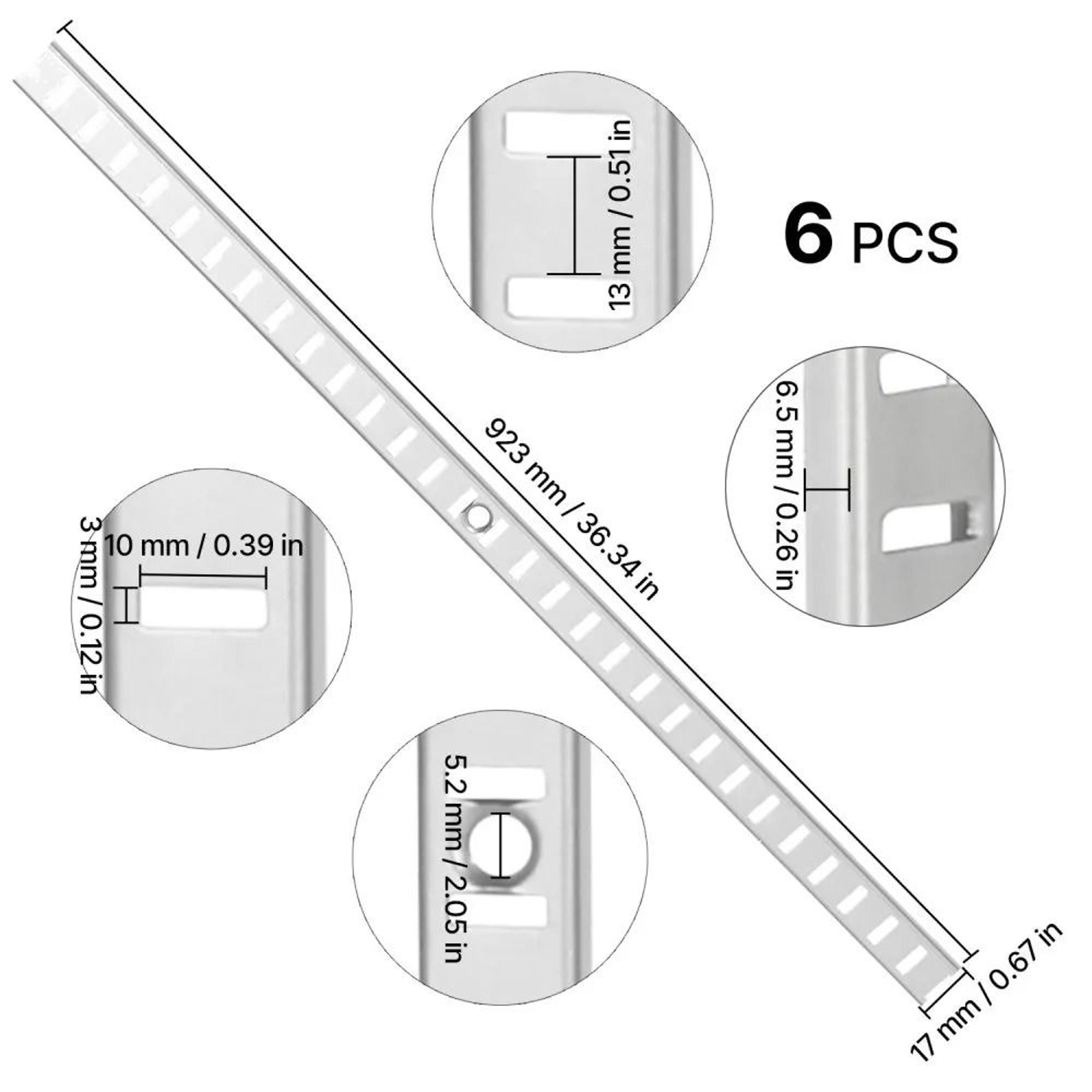Shelf Pilaster 363 Inch 6 Pack Adjustable Shelf Brackets For Custom Storage 7