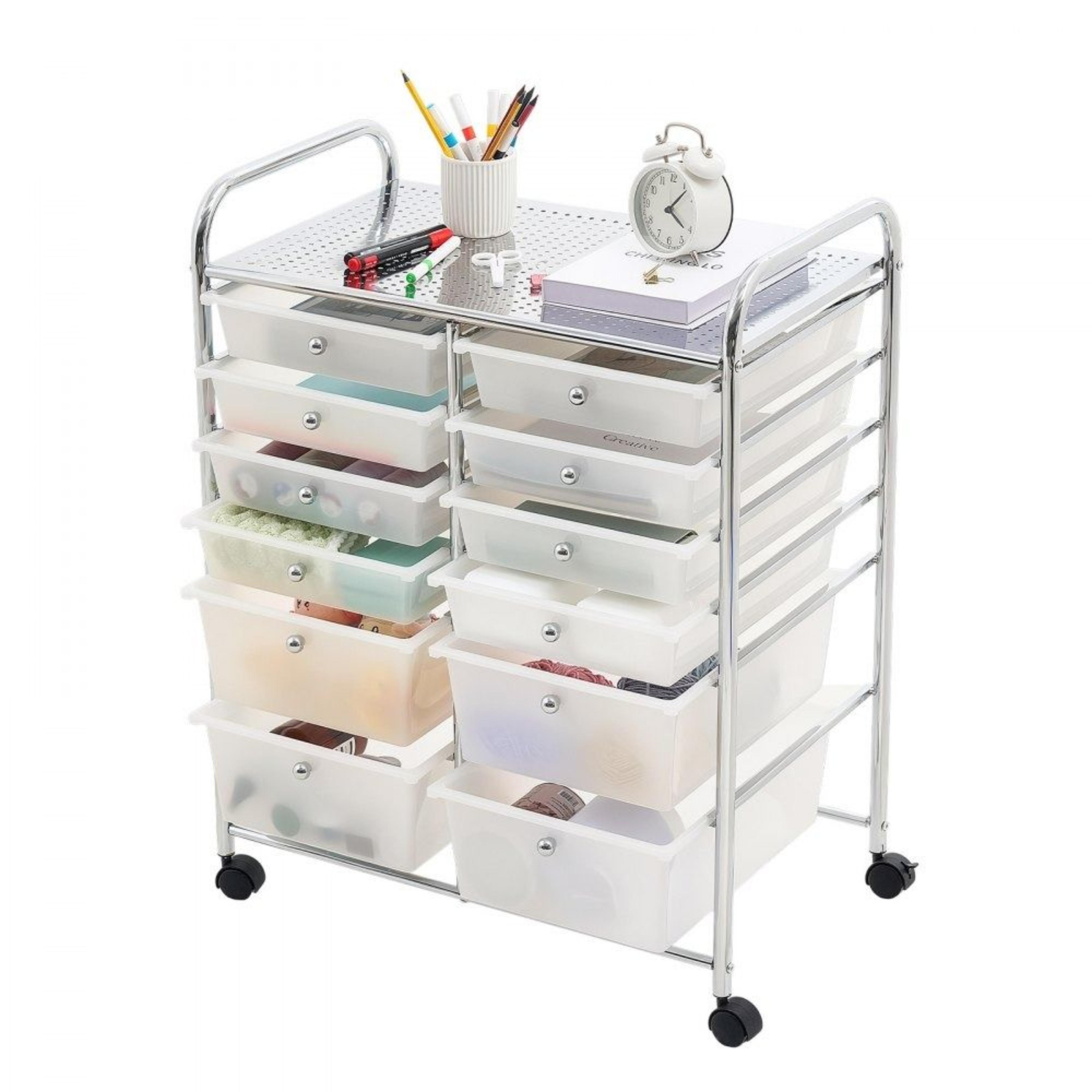 12 drawer rolling cart with drawers mobile craft storage organizer