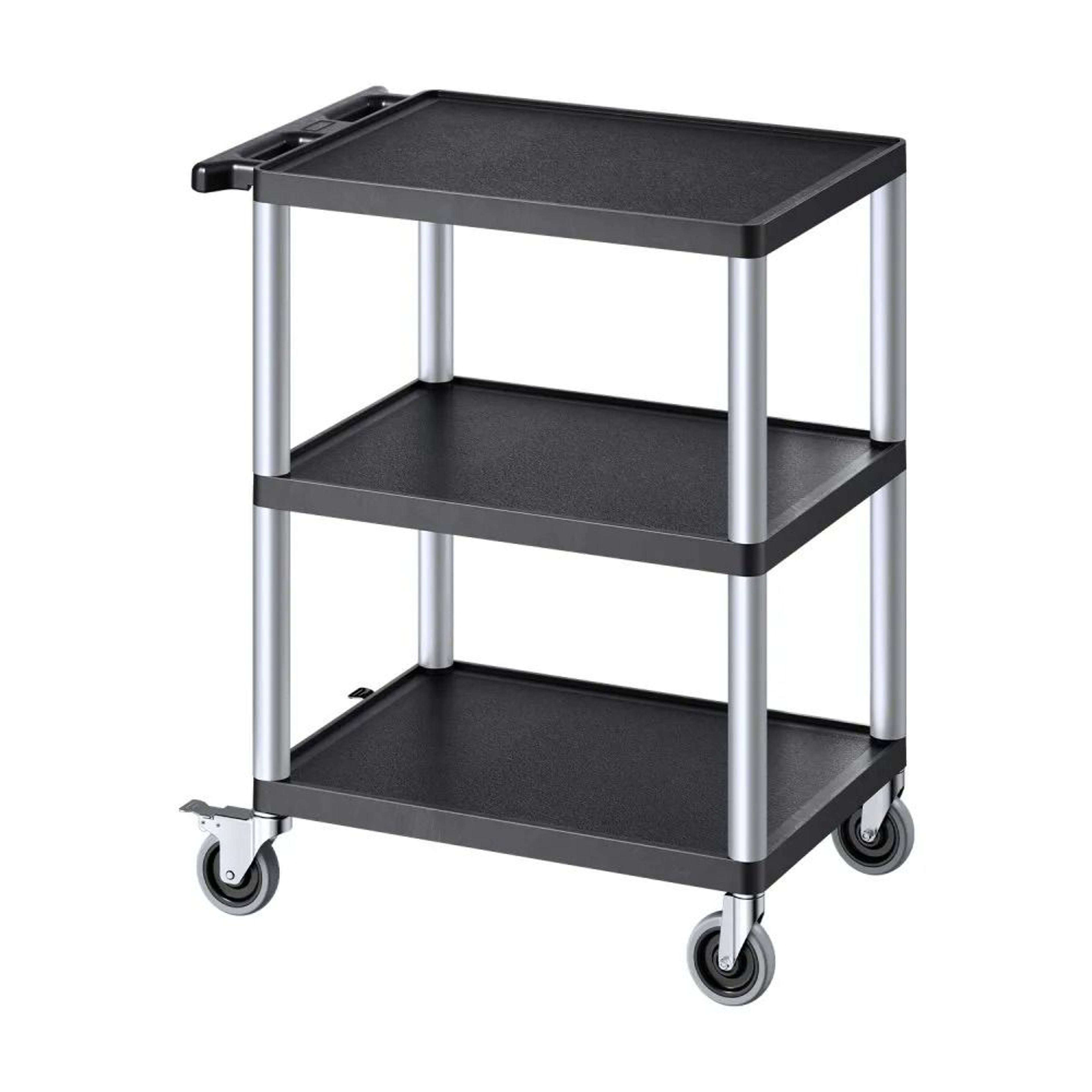 heavy duty 3 shelf utility cart 300 lbs rolling storage cart
