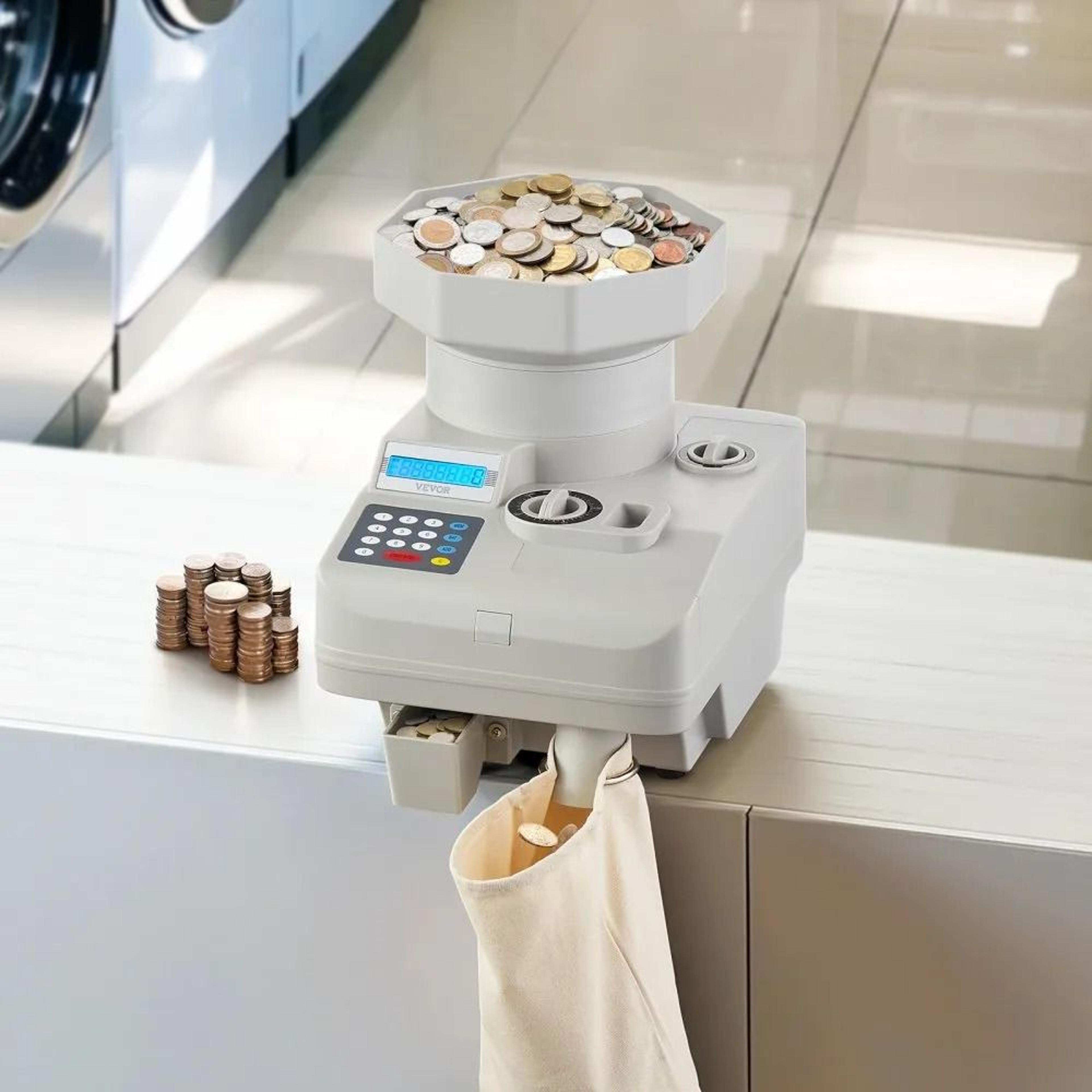 Professional Coin Counter Machine Automatic Coin Sorter With LED Display 11000 Coin Capacity 6