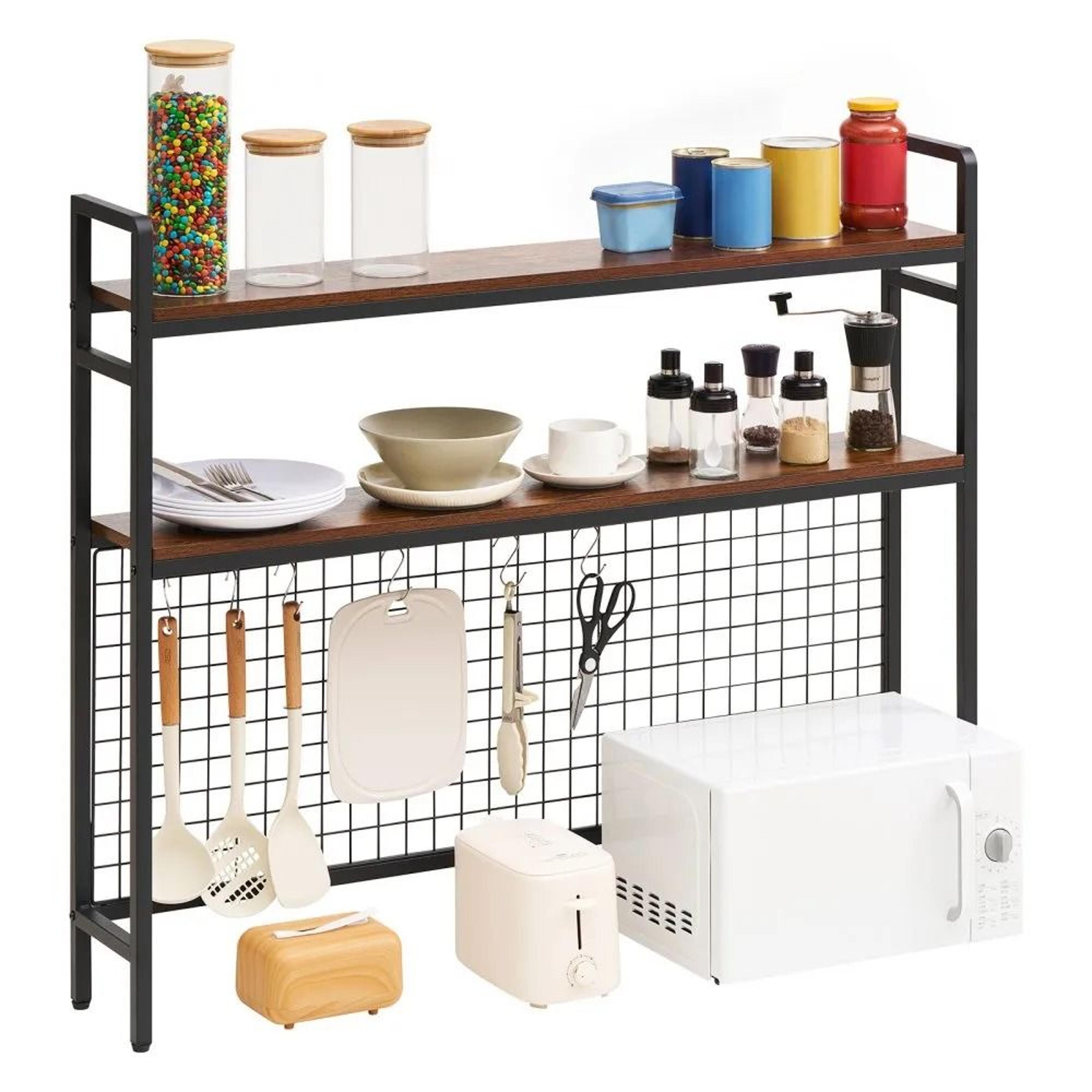 3 Tier Desktop Bookshelf Desk Organizer With Metal Frame For Home Office 8