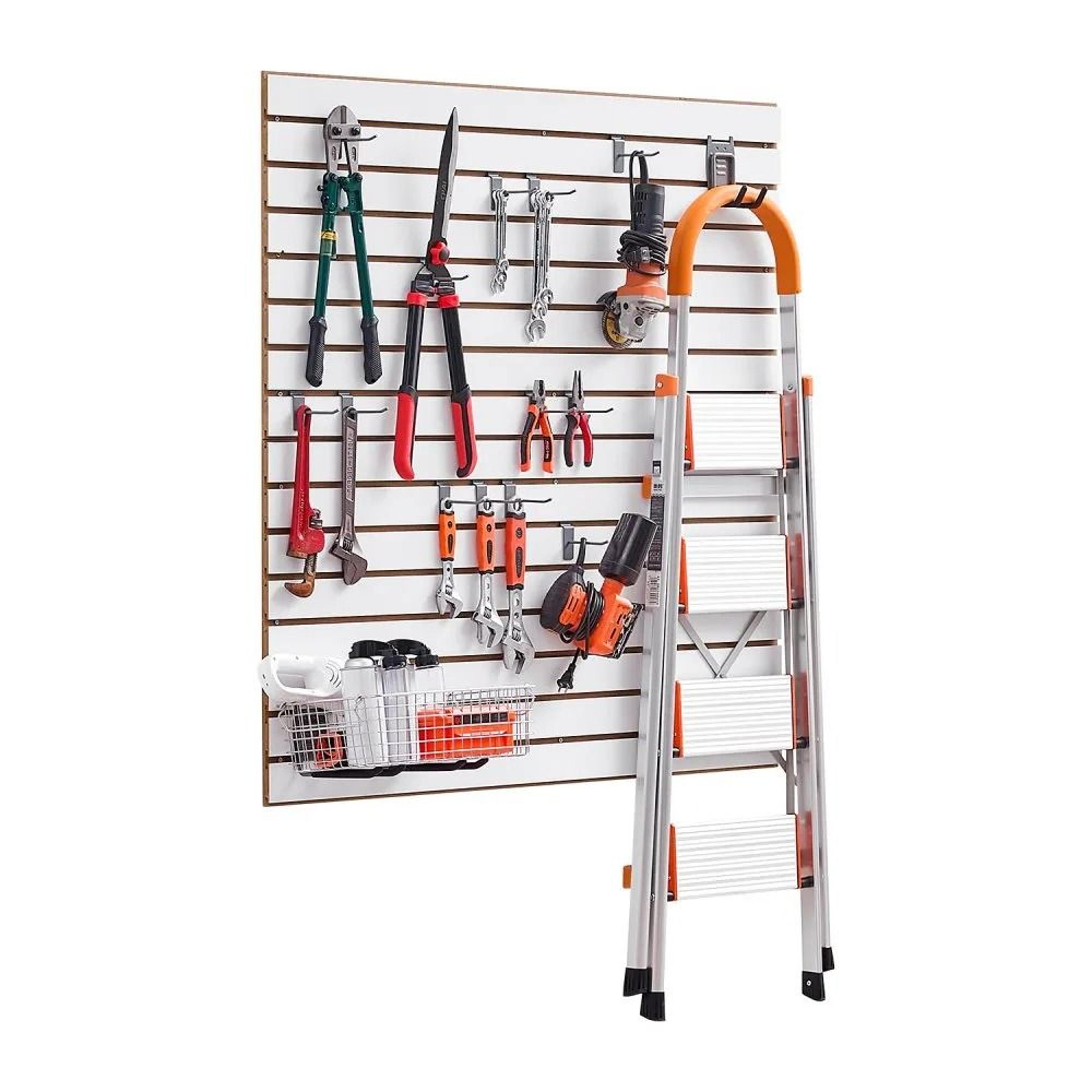 4 x 4 ft mdf garage slatwall panels white modular wall storage system