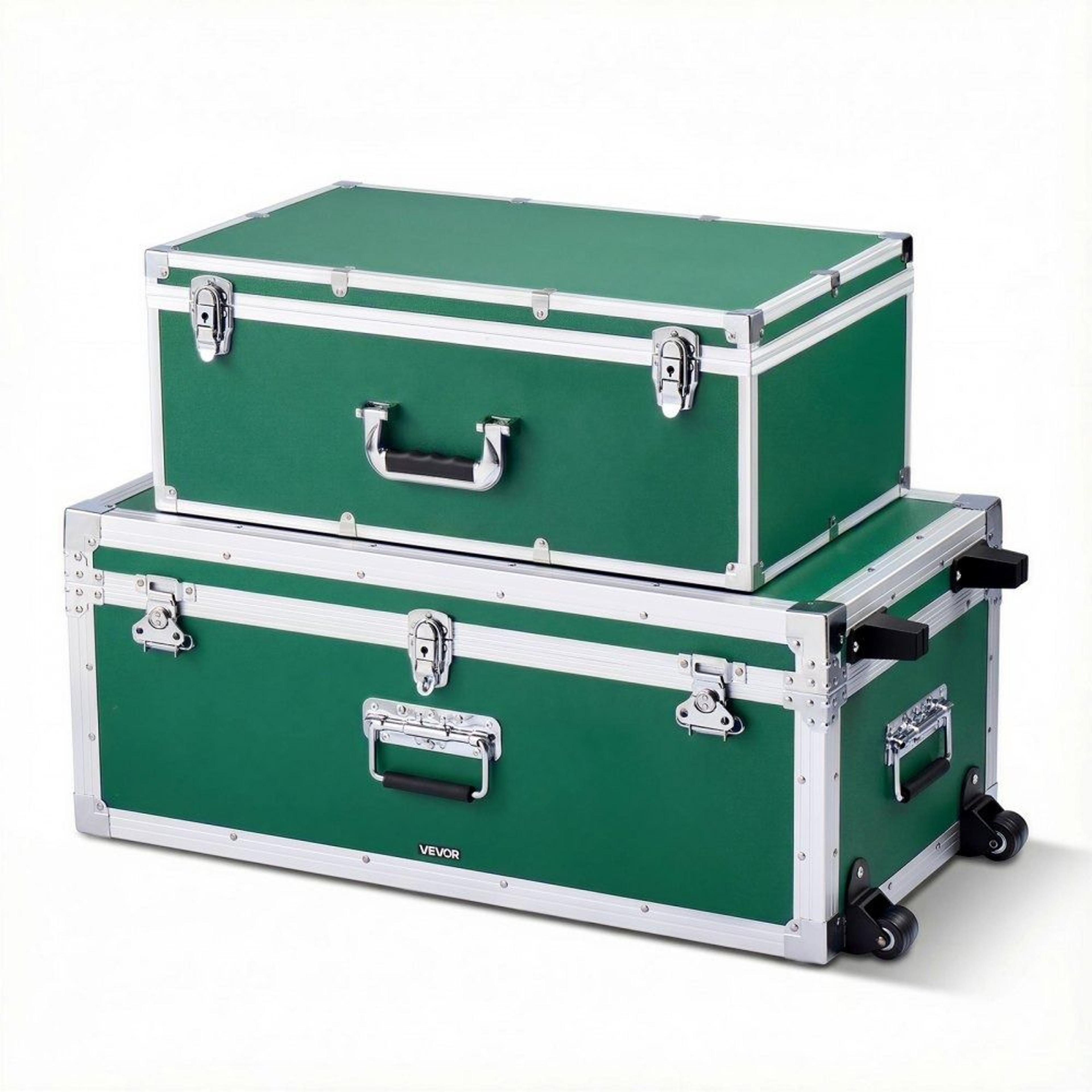 metal storage trunk set with casters large decorative storage chest