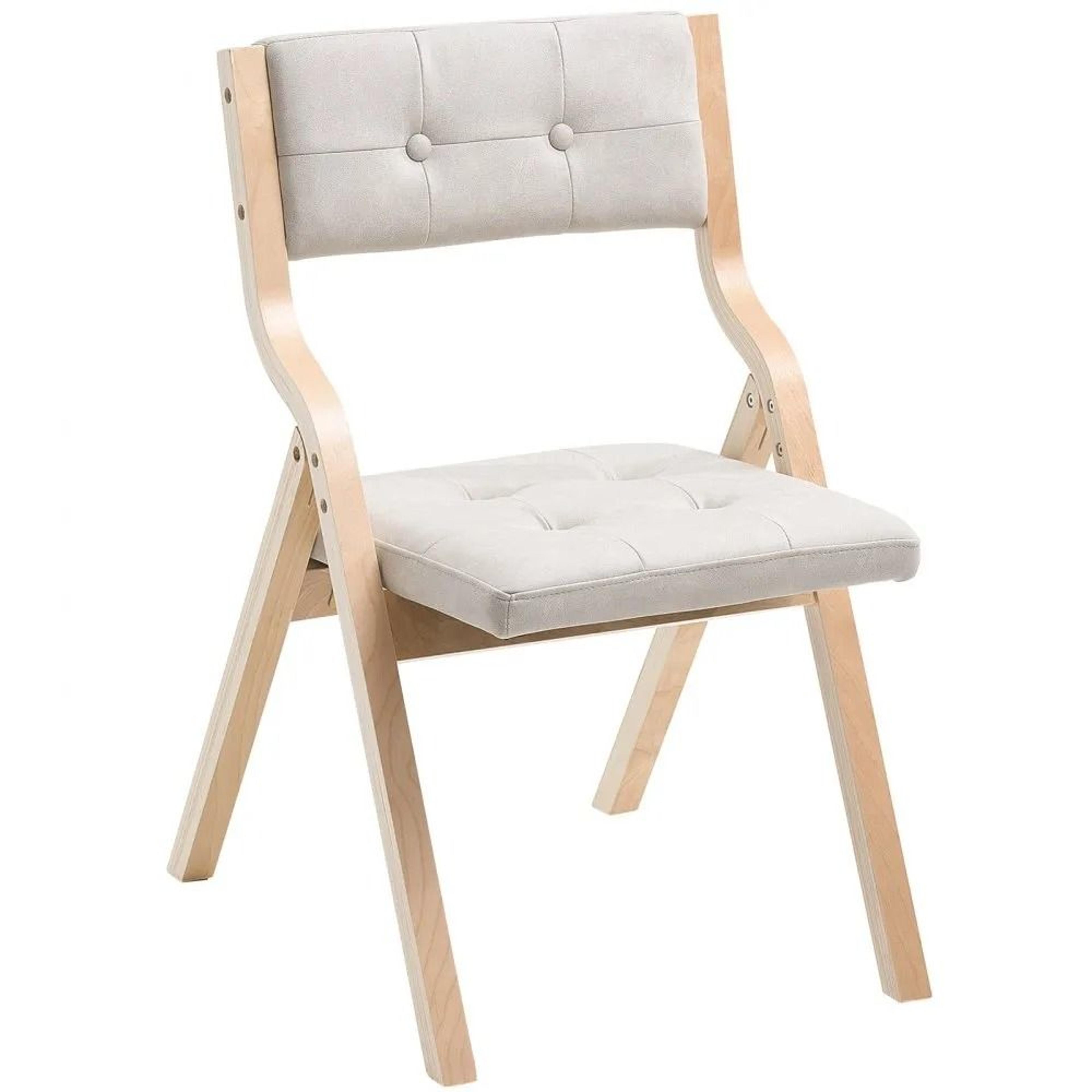 Wooden Folding Chairs Set Of 4 With Padded Cushion Comfortable Dining Seating 7
