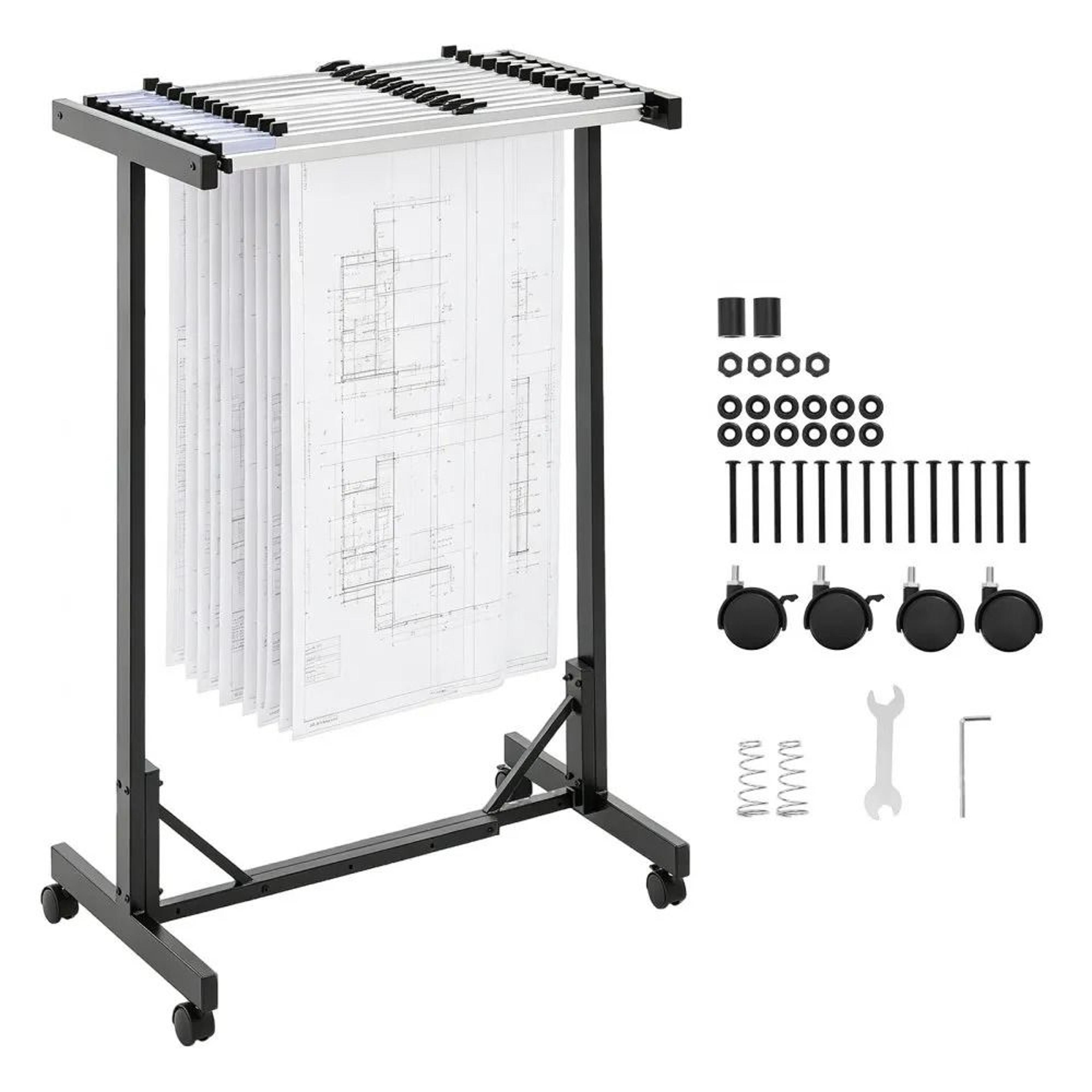 blueprint storage rack mobile adjustable blueprint holder with steel frame and clamps