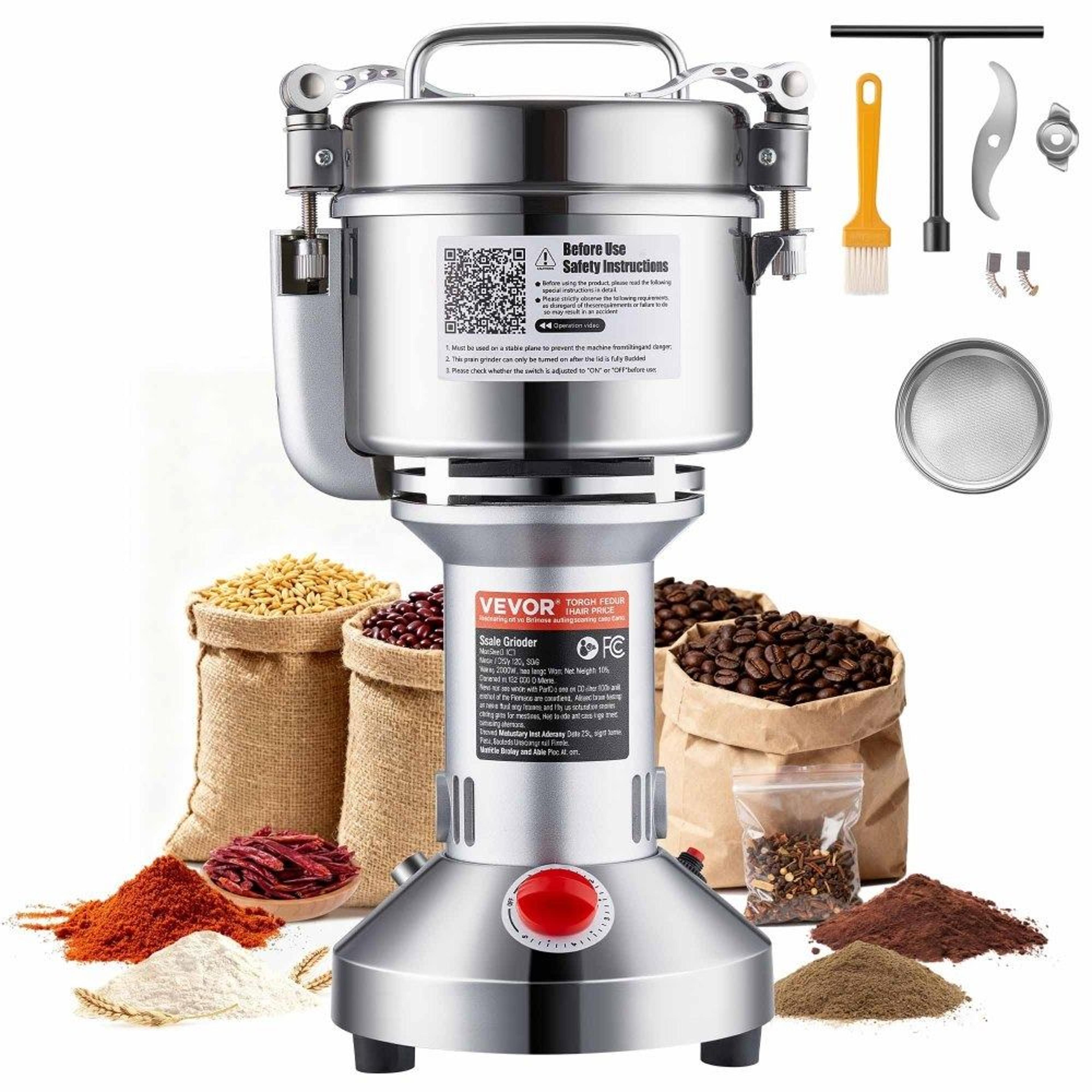 750g electric grain mill grinder high speed commercial spice and coffee powder machine