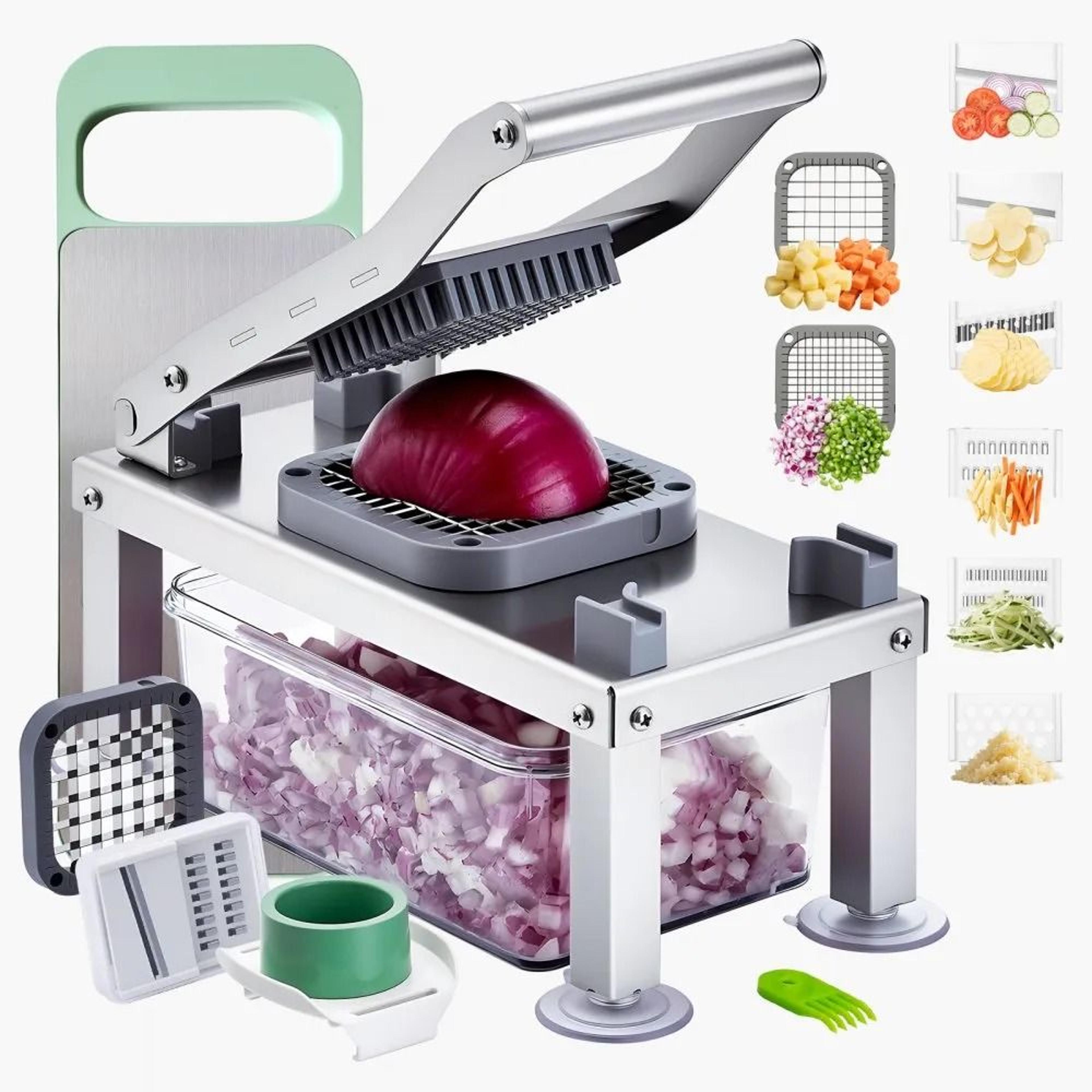 8 blade vegetable chopper mandoline slicer with food container