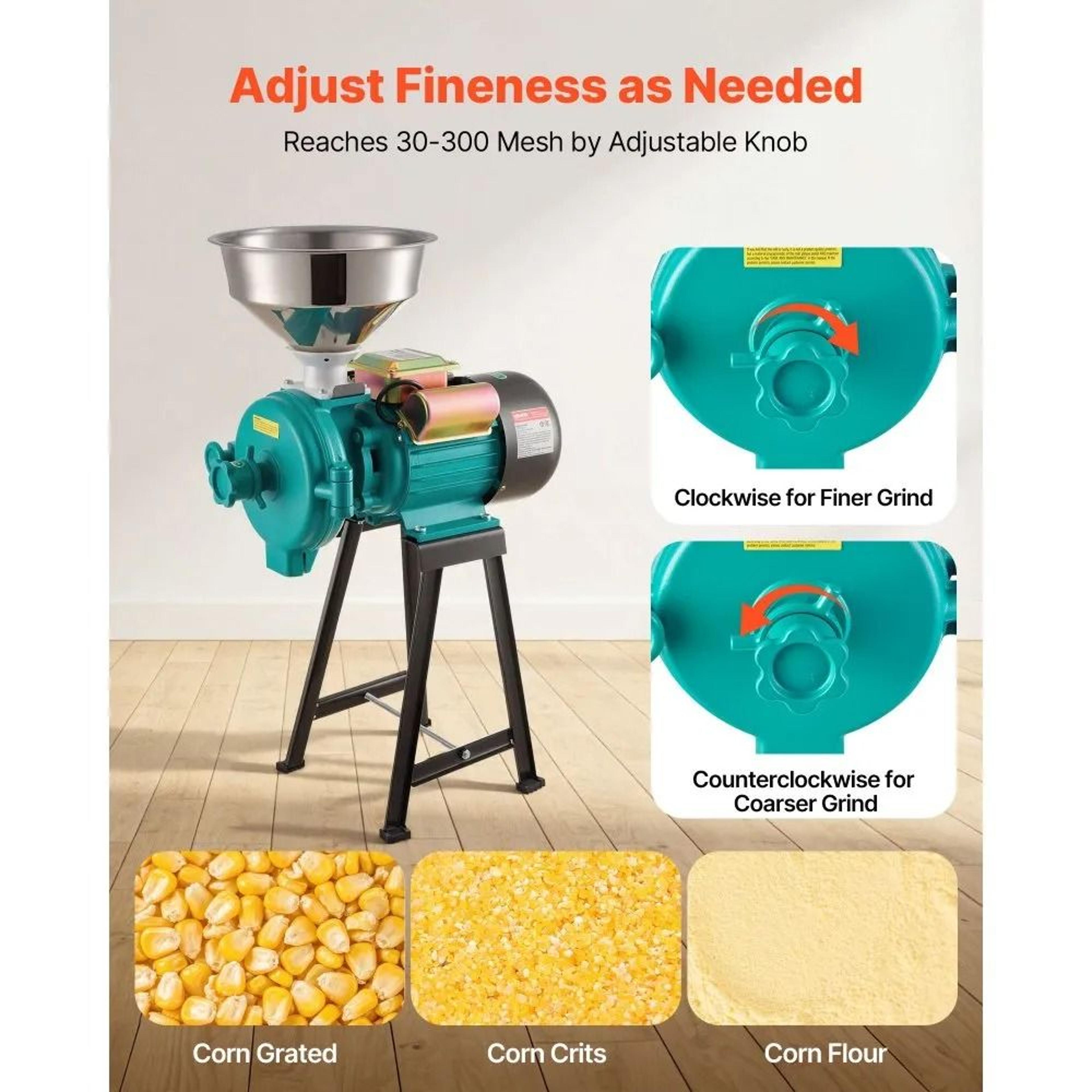 Commercial Electric Grain Mill Grinder 1500W For Fine Flour And Spices 1