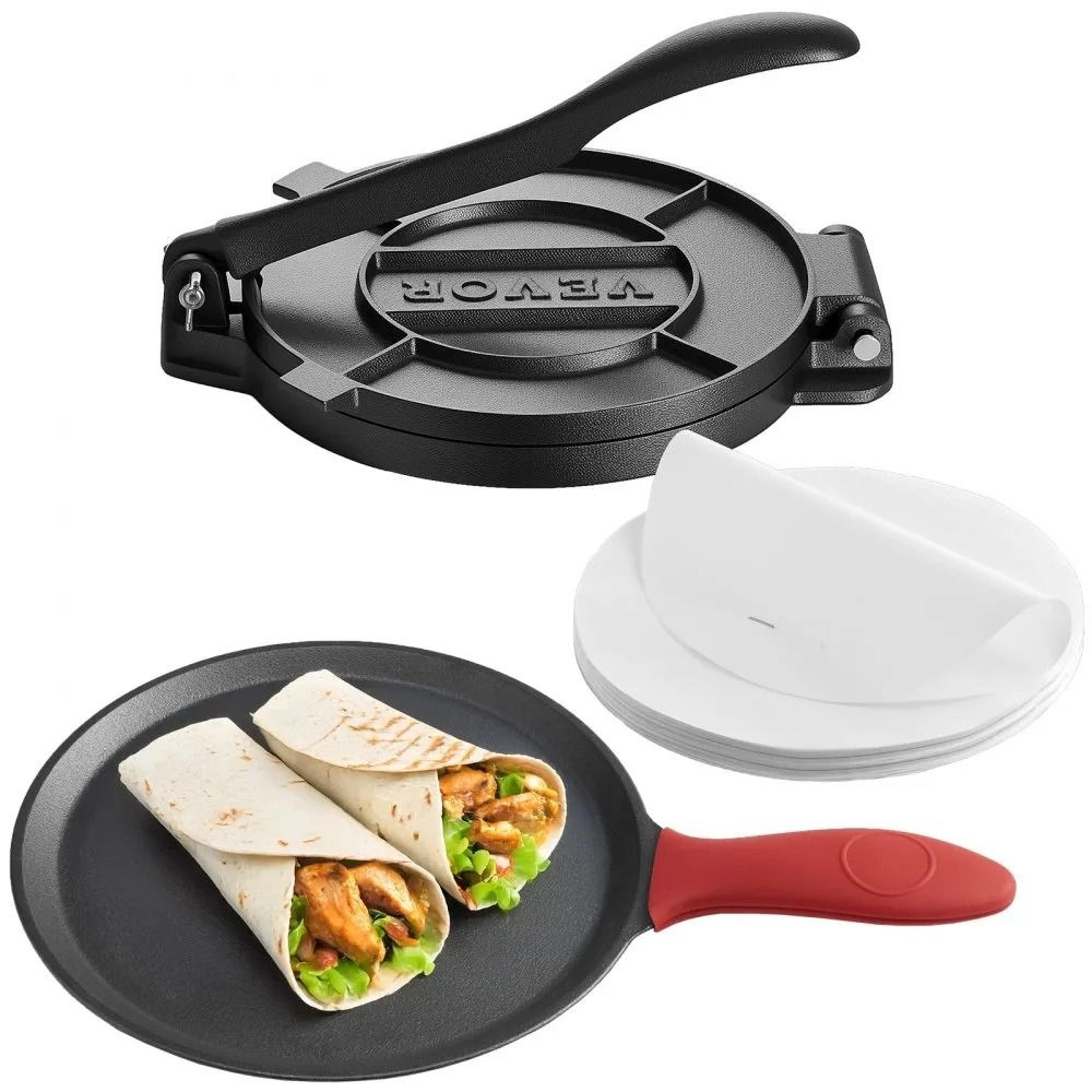 10 inch cast iron tortilla press and roti maker heavy duty dough press