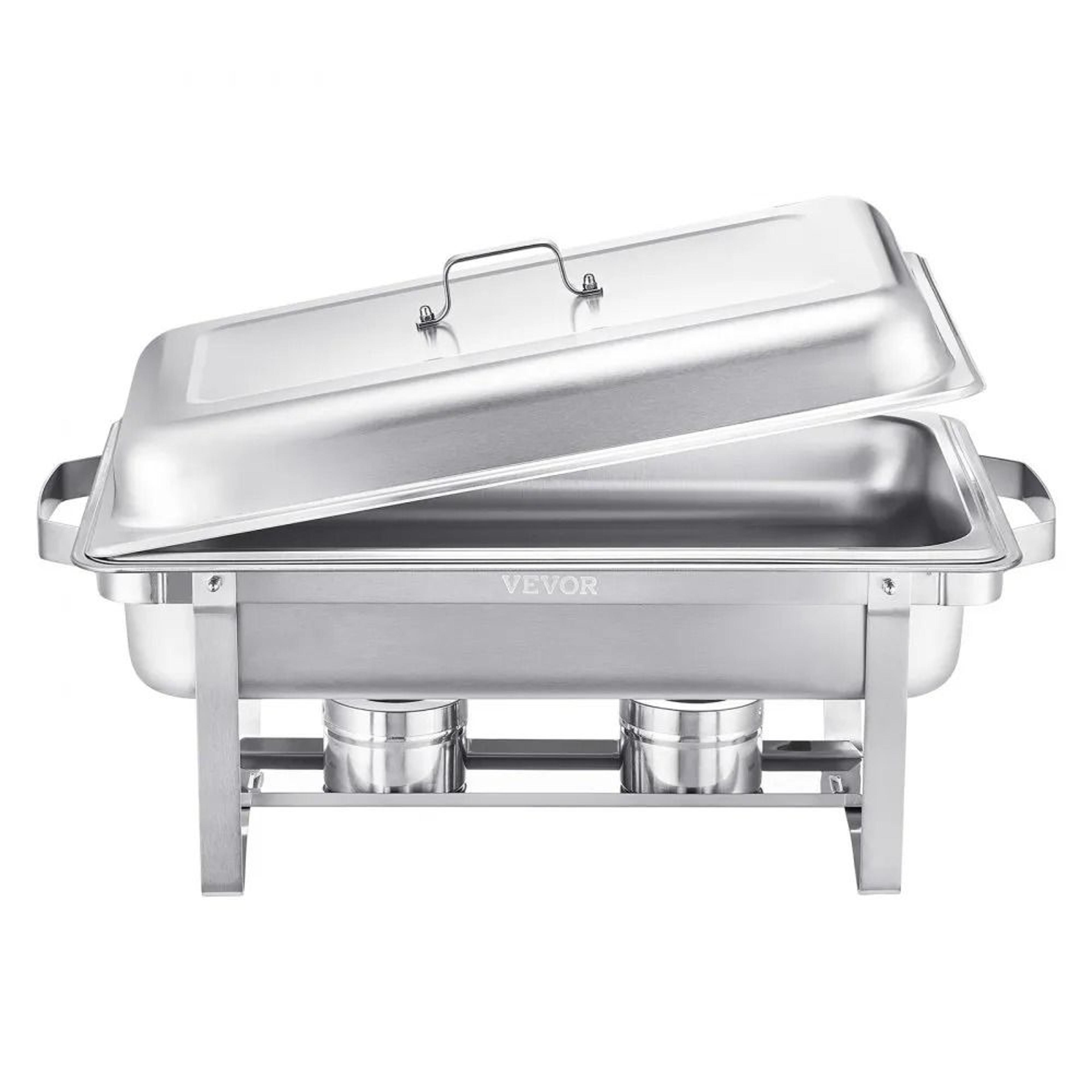 8 Qt Stainless Steel Chafing Dish Buffet Set With 4 Full Size Pans For Catering Events 8