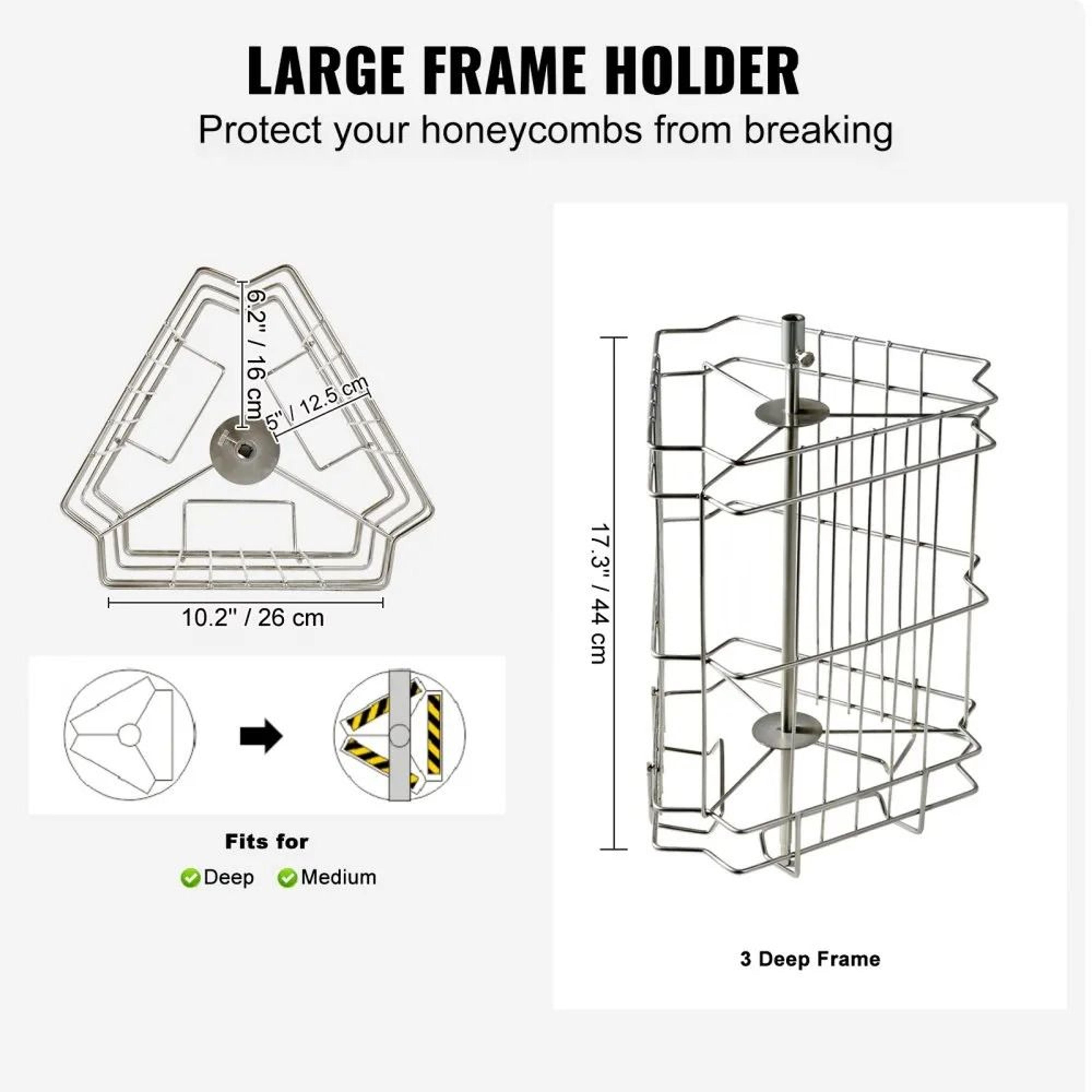 Manual Honey Extractor 3 Frame Stainless Steel Honey Spinner For Beekeeping 6