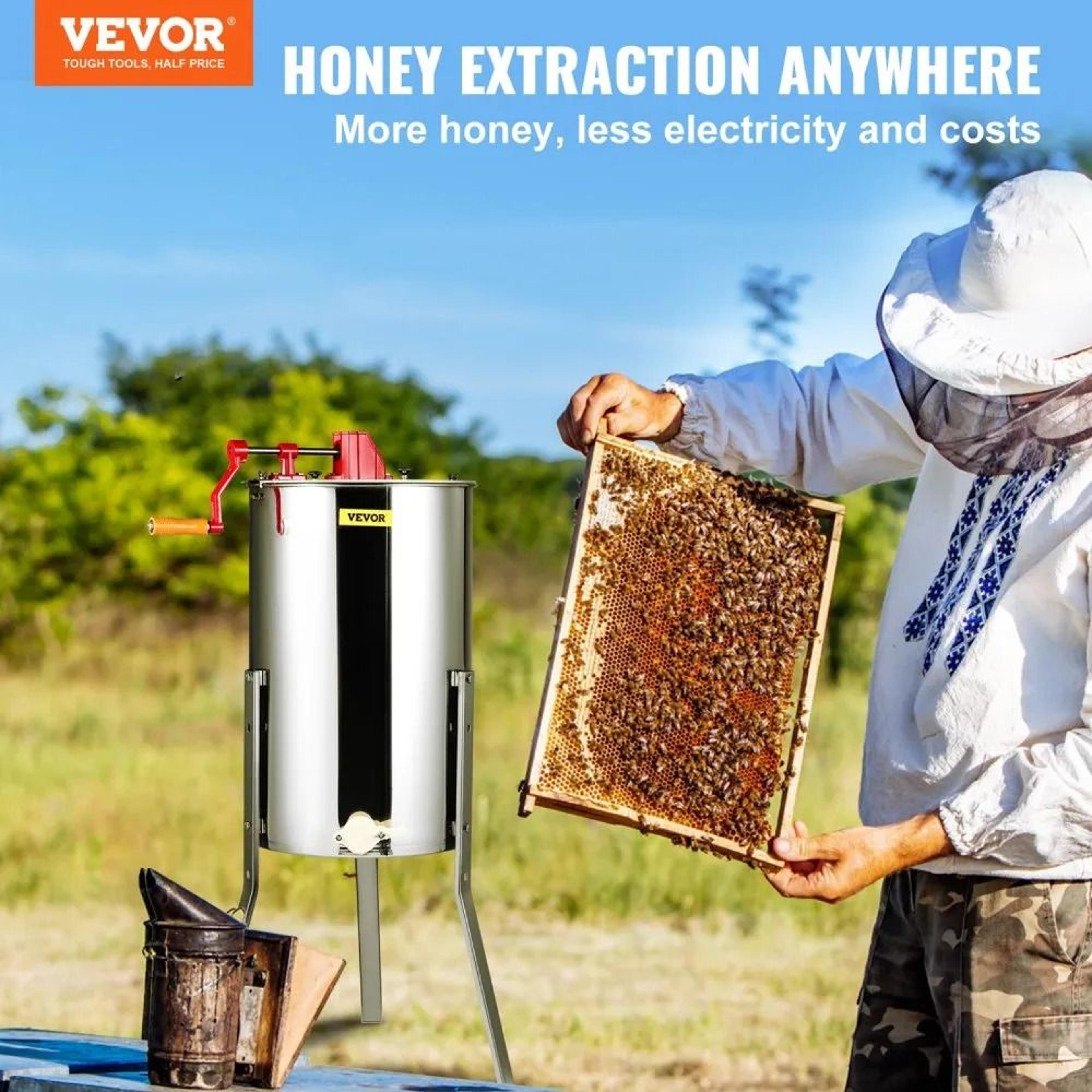 Manual Honey Extractor 3 Frame Stainless Steel Honey Spinner For Beekeeping 1