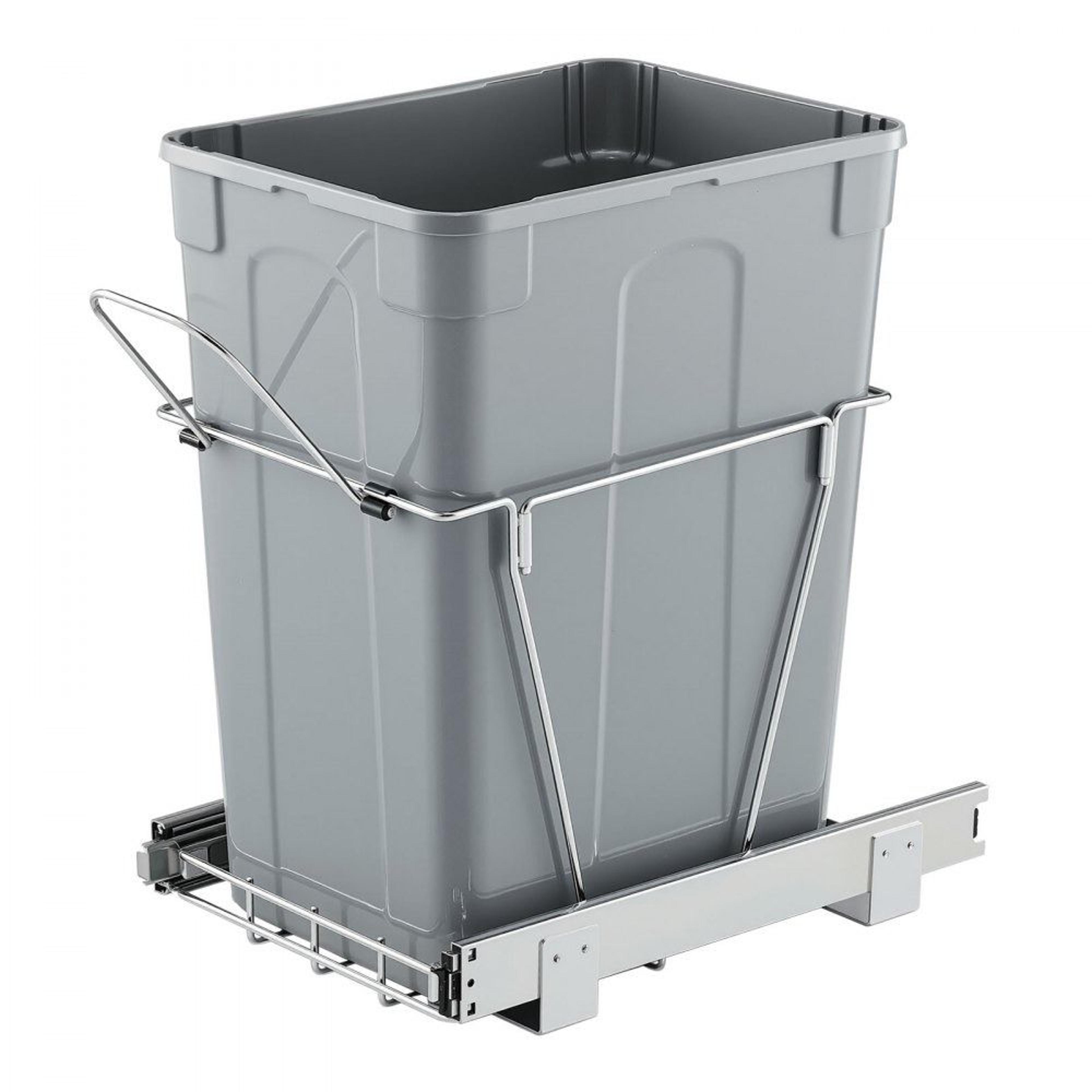35qt pull out trash can for kitchen cabinets with sliding waste bin system