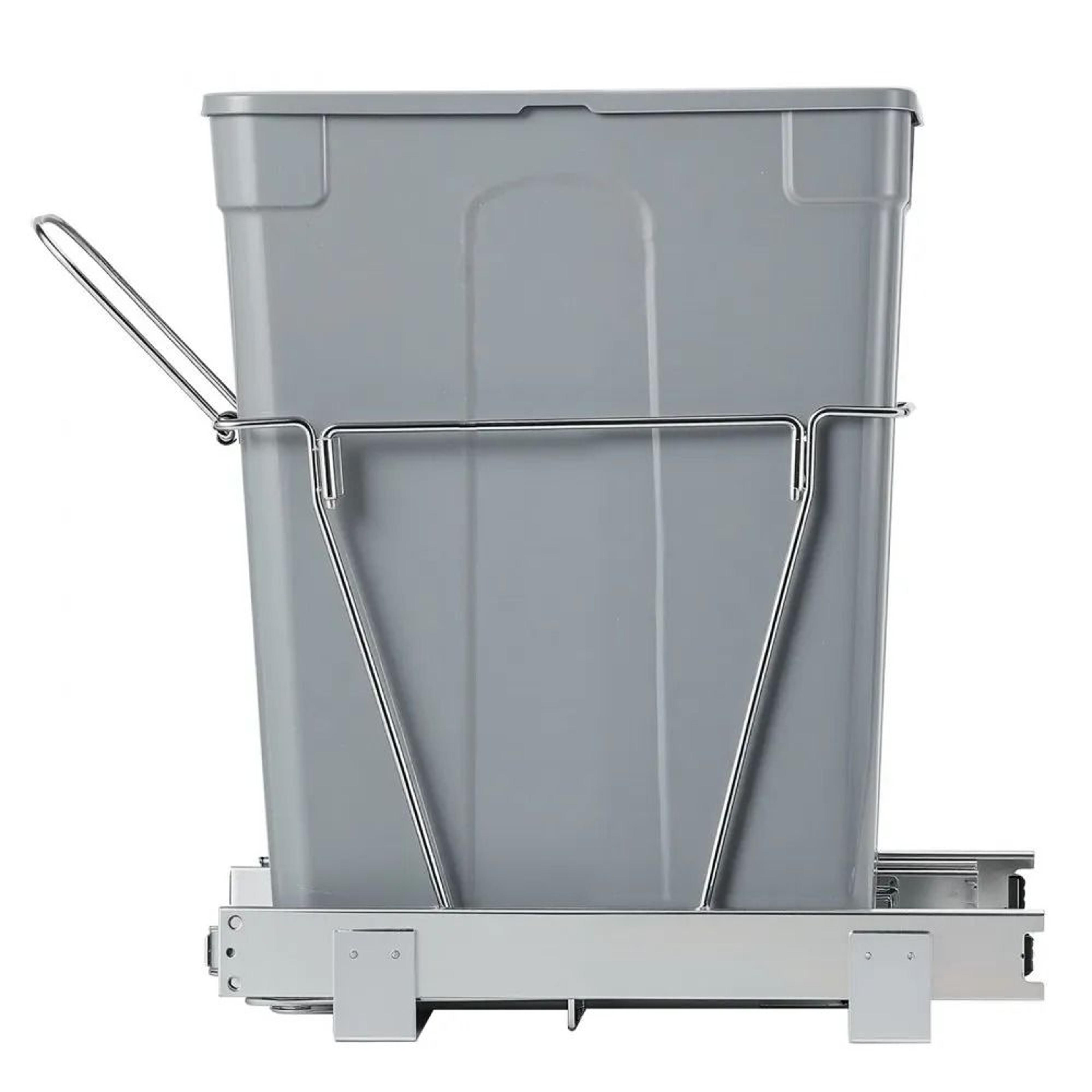 35QT Pull Out Trash Can For Kitchen Cabinets With Sliding Waste Bin System 8