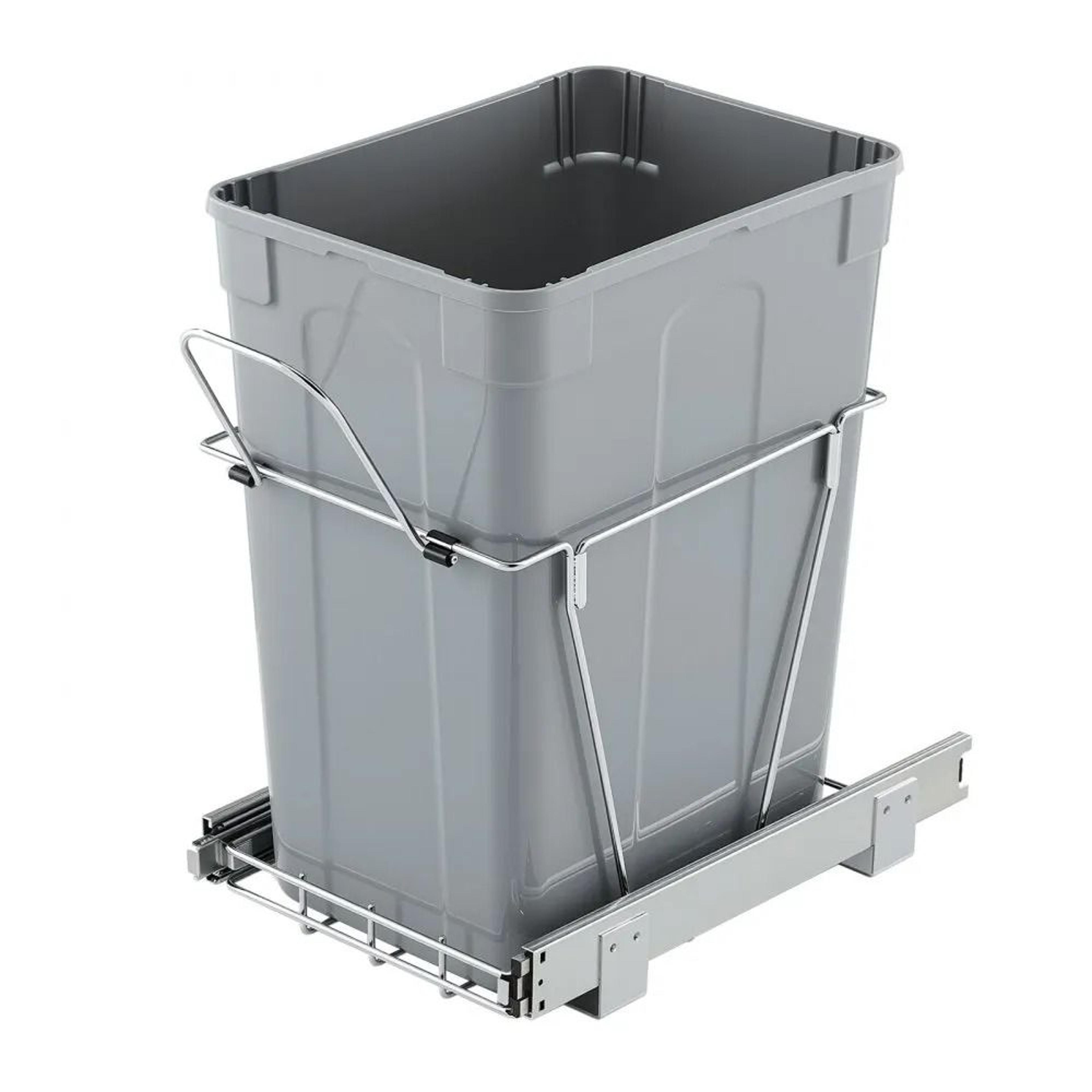 35QT Pull Out Trash Can For Kitchen Cabinets With Sliding Waste Bin System 9