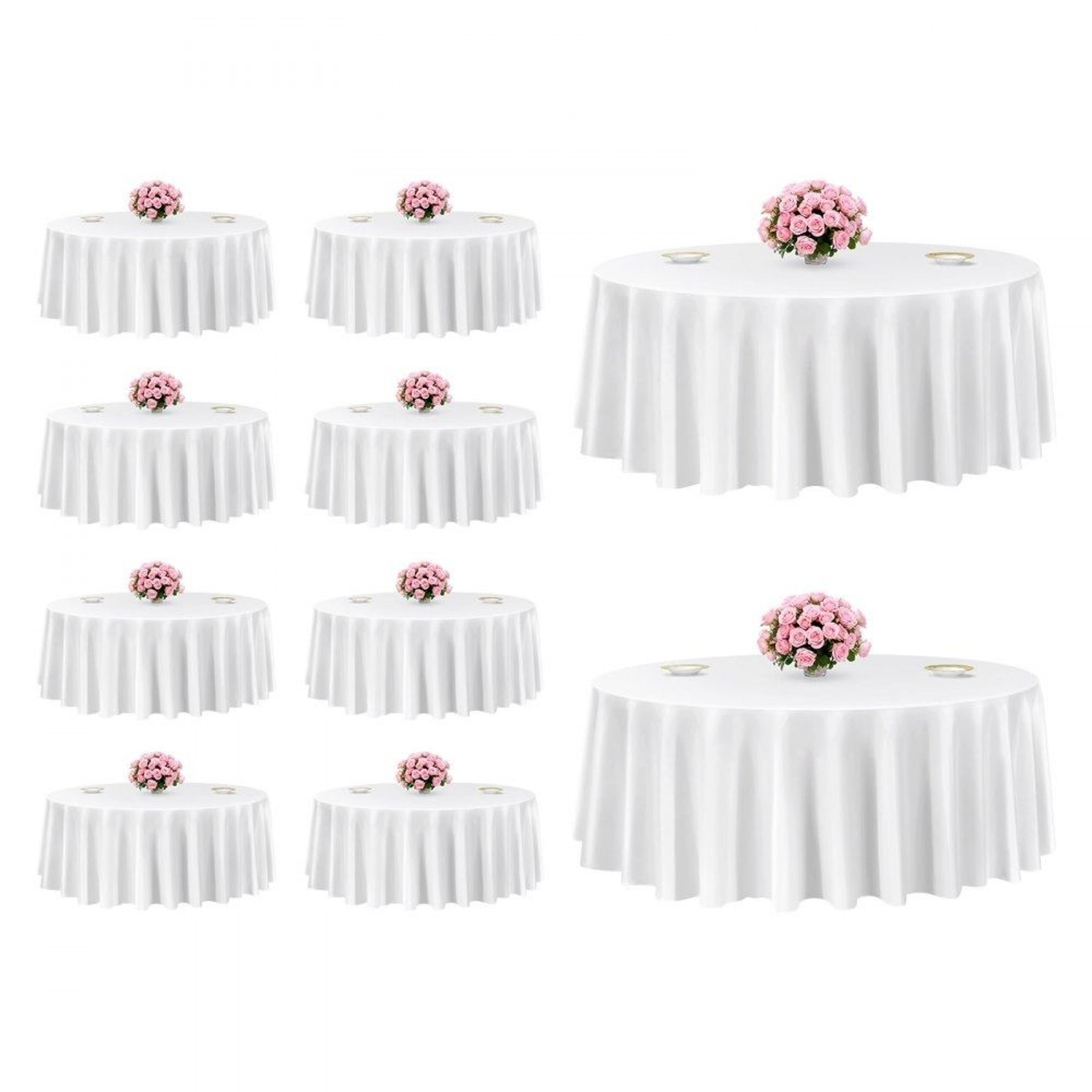 white round tablecloths 10 pack 120 inch polyester table covers for weddings and events