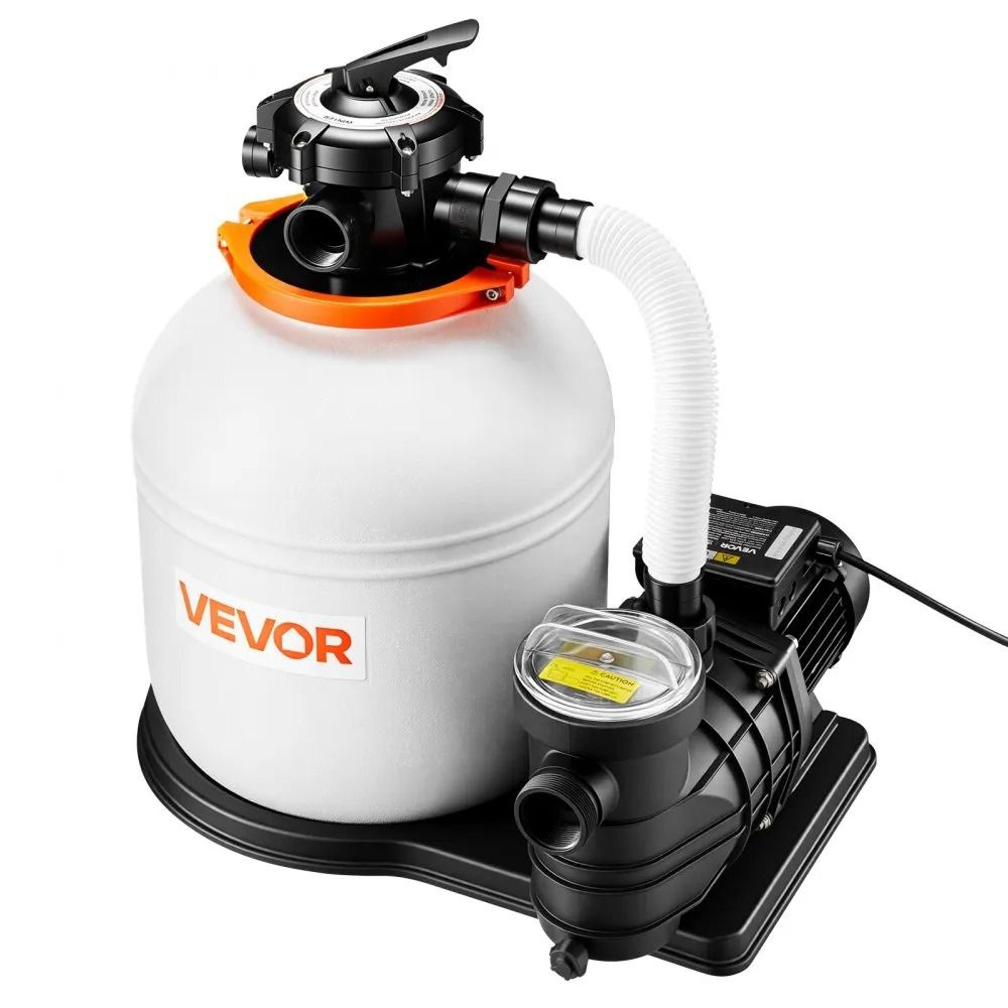 flashpure sand filter pump 16 inch 1 hp 4400 gph pool filtration system